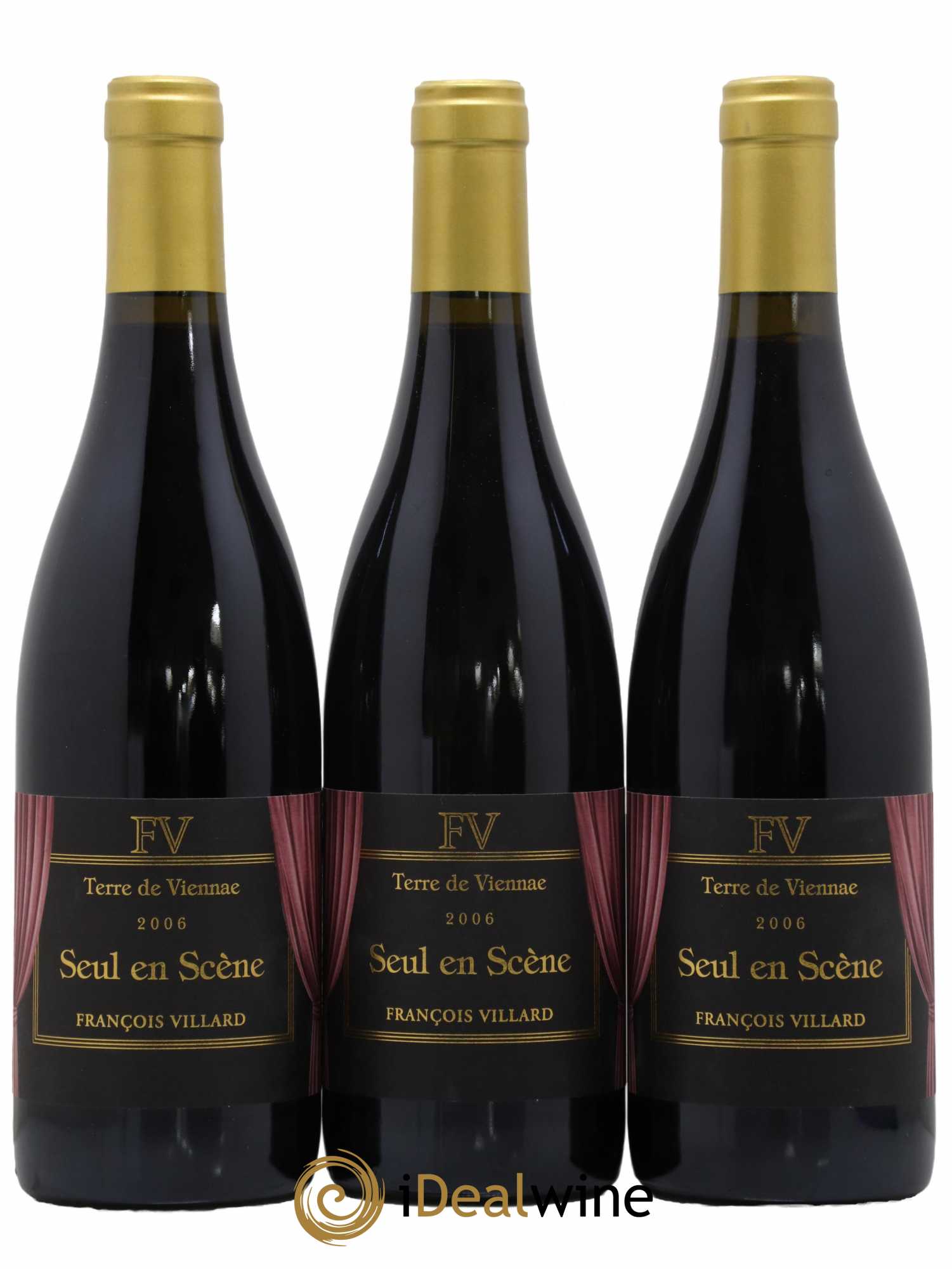 IGP Collines Rhodaniennes Seul en Scene Terre de Viennae Francois Villard 2006 - Lot of 3 bottles - 0