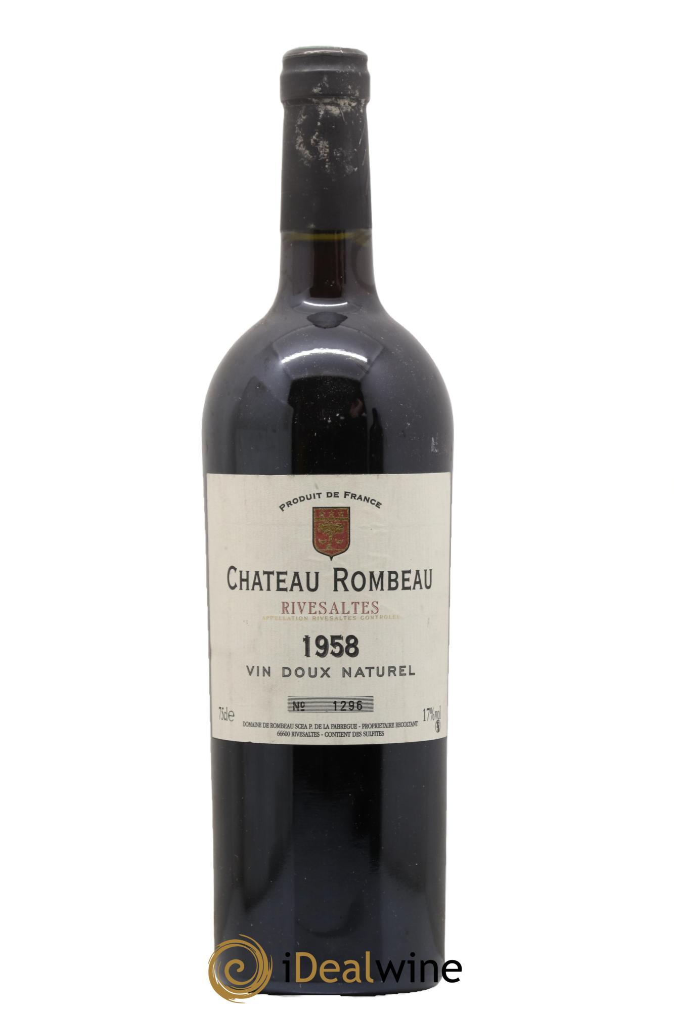 Rivesaltes Château Rombeau Rombeau 1958 - Posten von 1 Flasche - 0