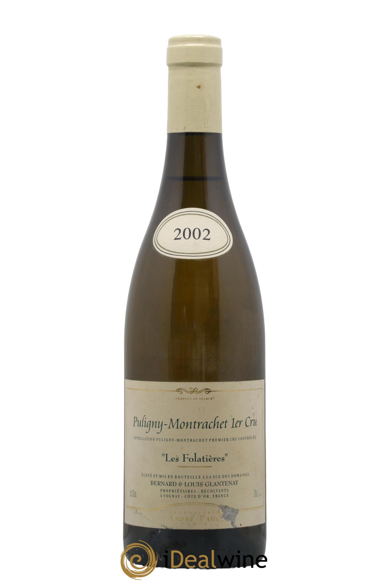 Puligny-Montrachet 1er Cru Les Folatières Bernard & Louis Glantenay 2002 - Lotto di 1 bottiglia - 0