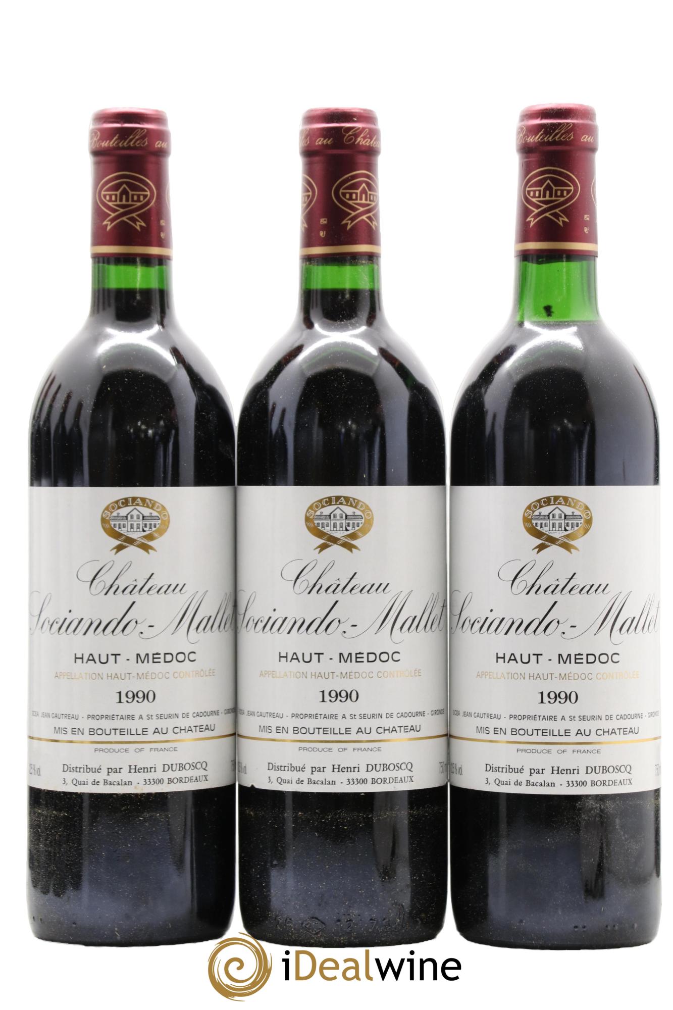 Château Sociando Mallet 1990 - Posten von 12 Flaschen - 2