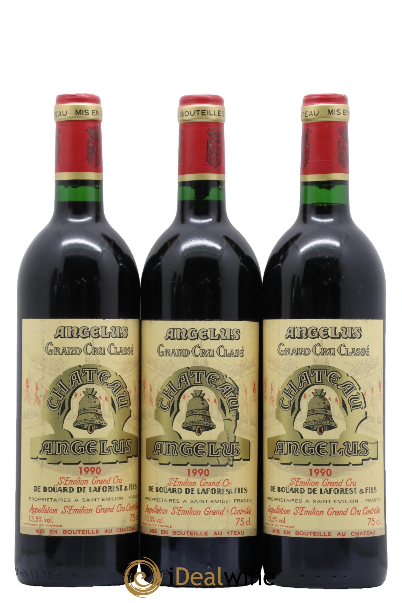 Château Angélus 1er Grand Cru Classé A 1990 - Posten von 3 Flaschen - 0