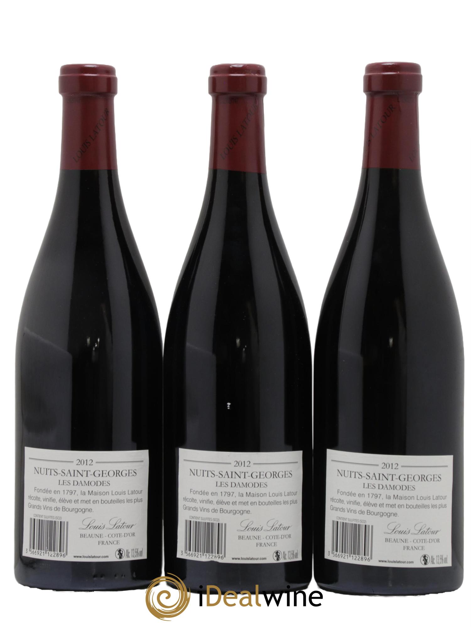 Nuits Saint-Georges 1er Cru Les Damodes Maison Louis Latour 2012 - Posten von 3 Flaschen - 1