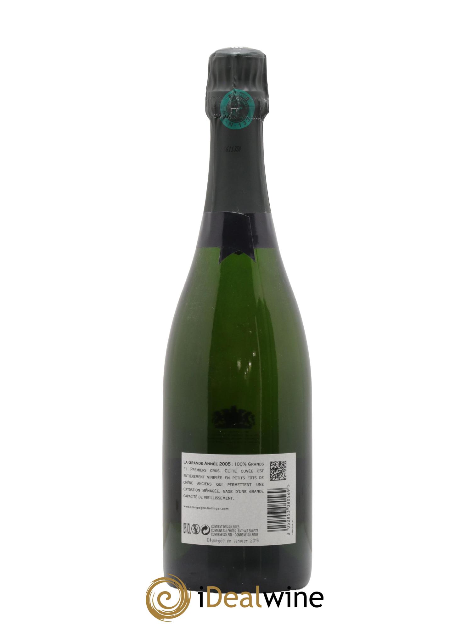 Grande Année Bollinger 2005 - Lot de 1 bouteille - 2