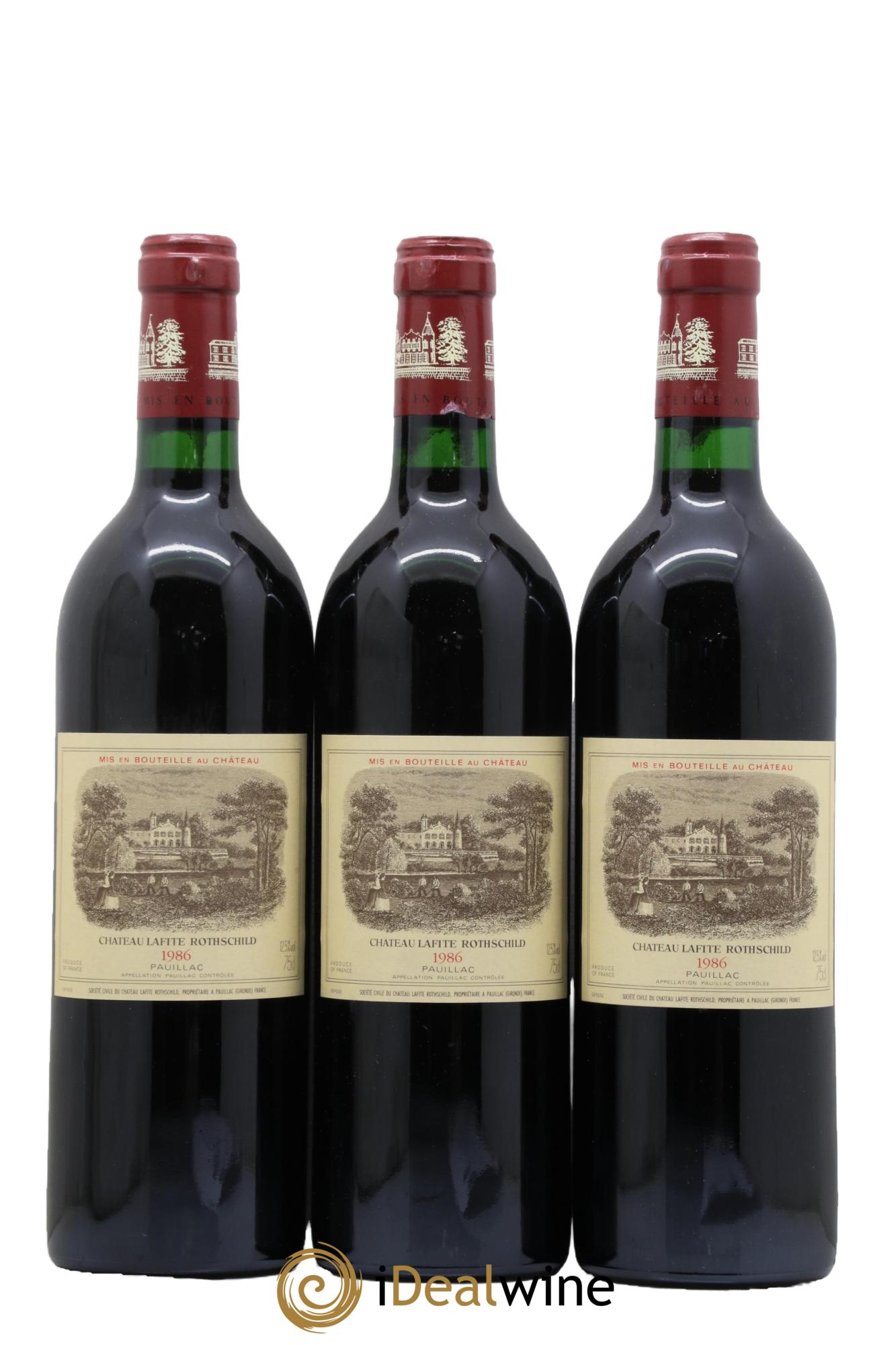 Château Lafite Rothschild 1er Grand Cru Classé 1986 - Posten von 3 Flaschen - 0