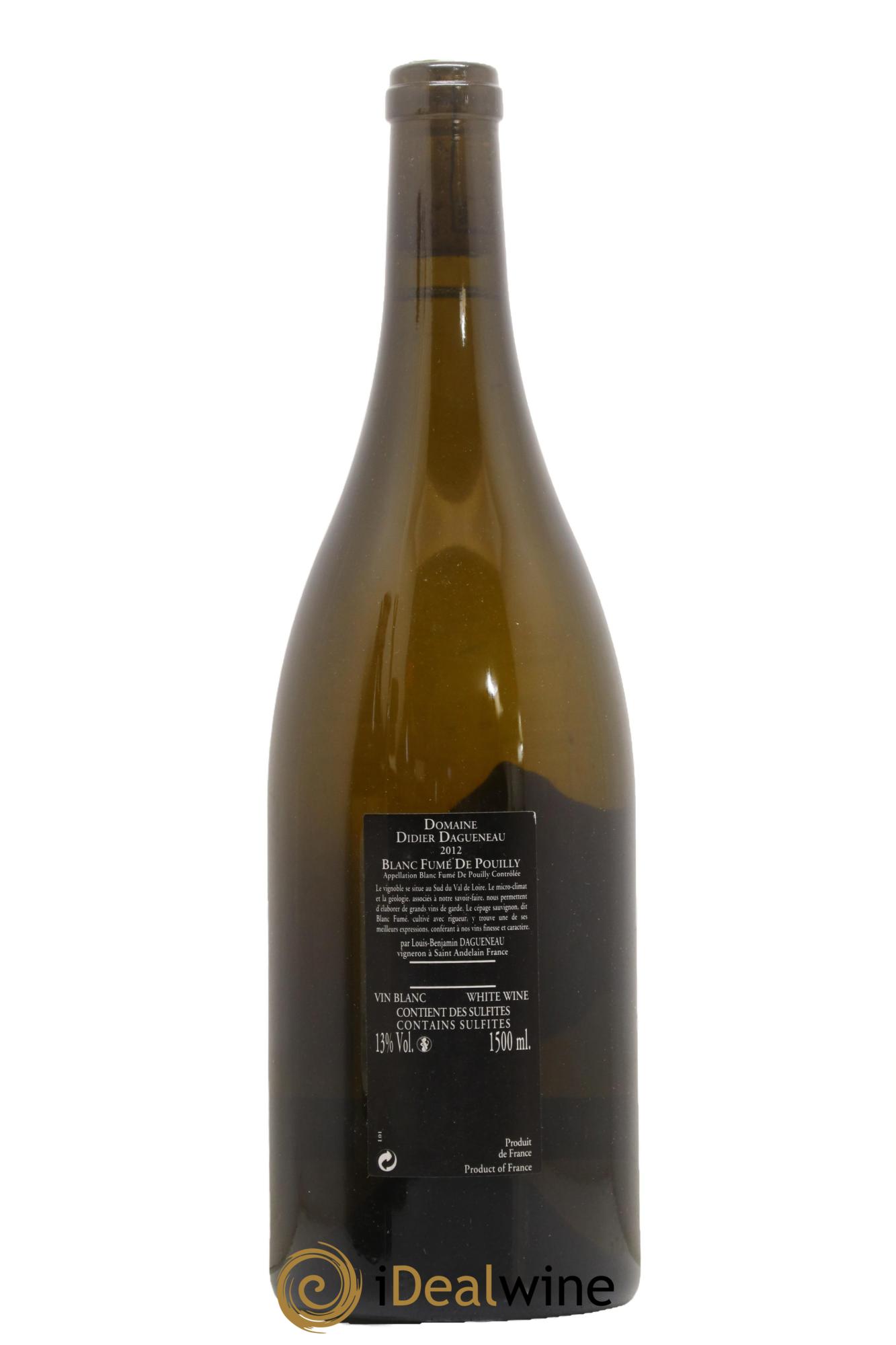 Vin de France (anciennement Pouilly-Fumé) Silex Dagueneau (Domaine Didier - Louis-Benjamin) 2012 - Posten von 1 Magnum - 1