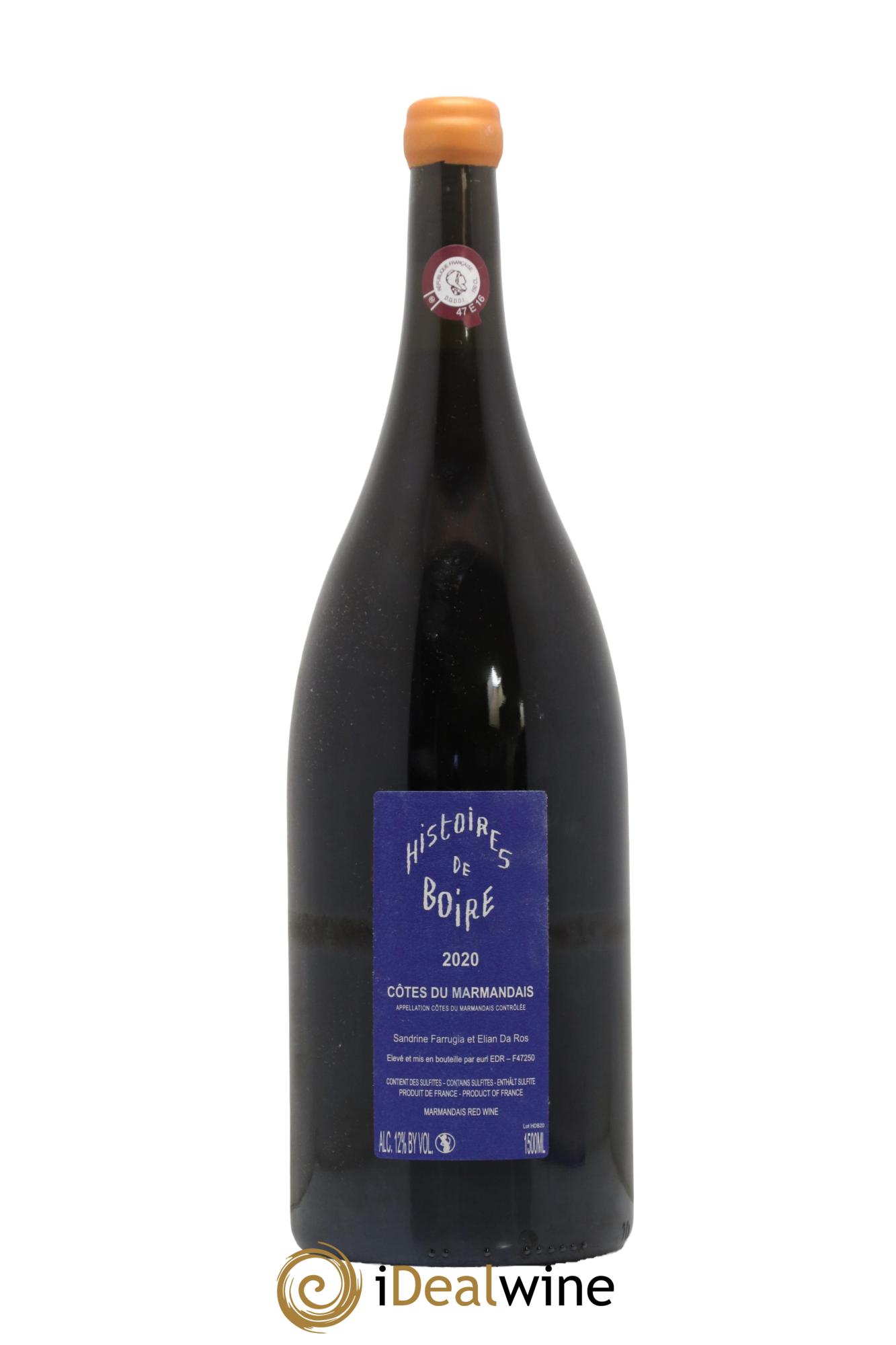 Côtes du Marmandais Histoires de Boire Elian Da Ros (Domaine) 2020 - Lot de 1 magnum - 1