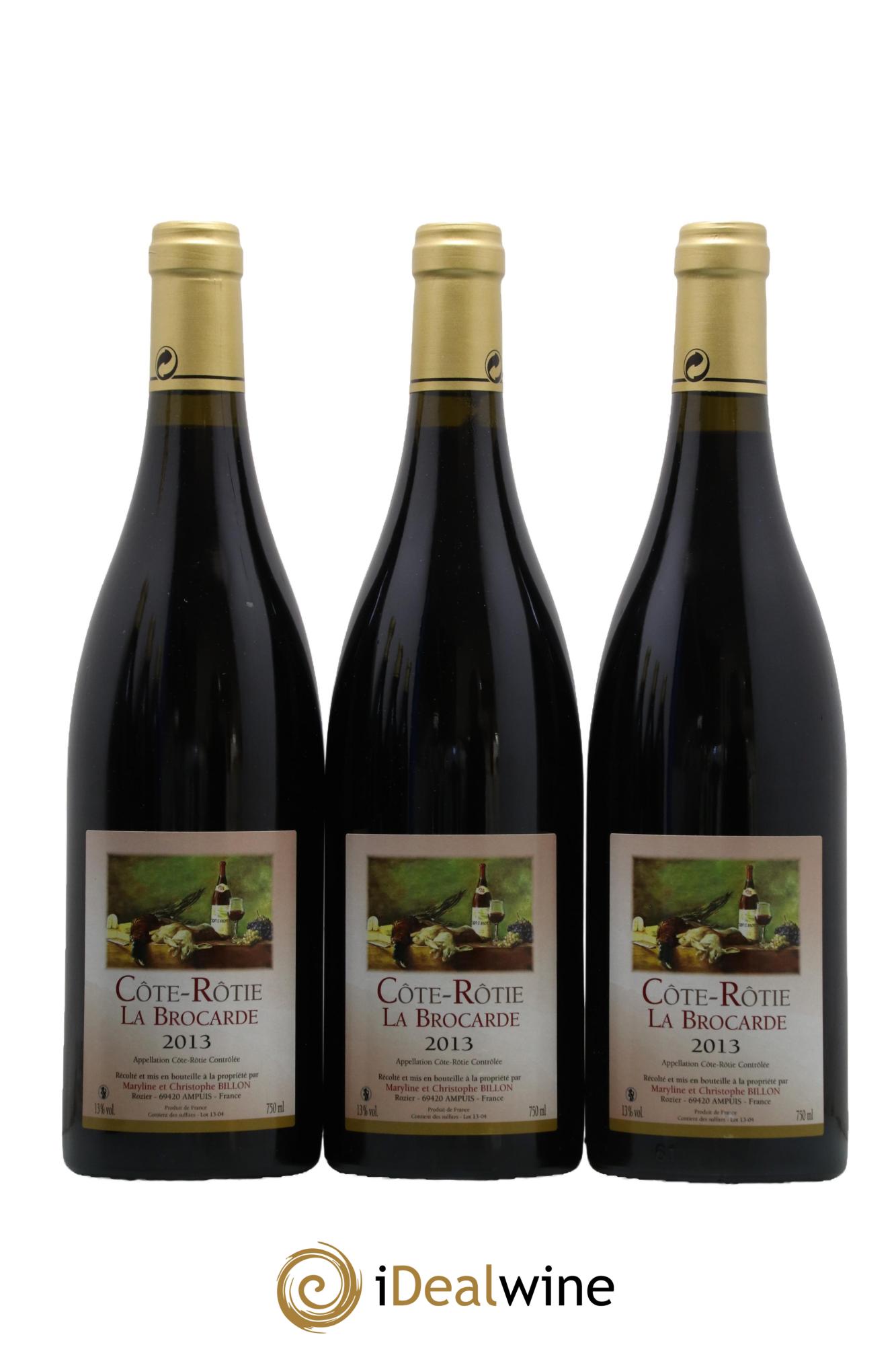 Côte-Rôtie La Brocarde Domaine Billon 2013 - Lotto di 3 bottiglie - 0