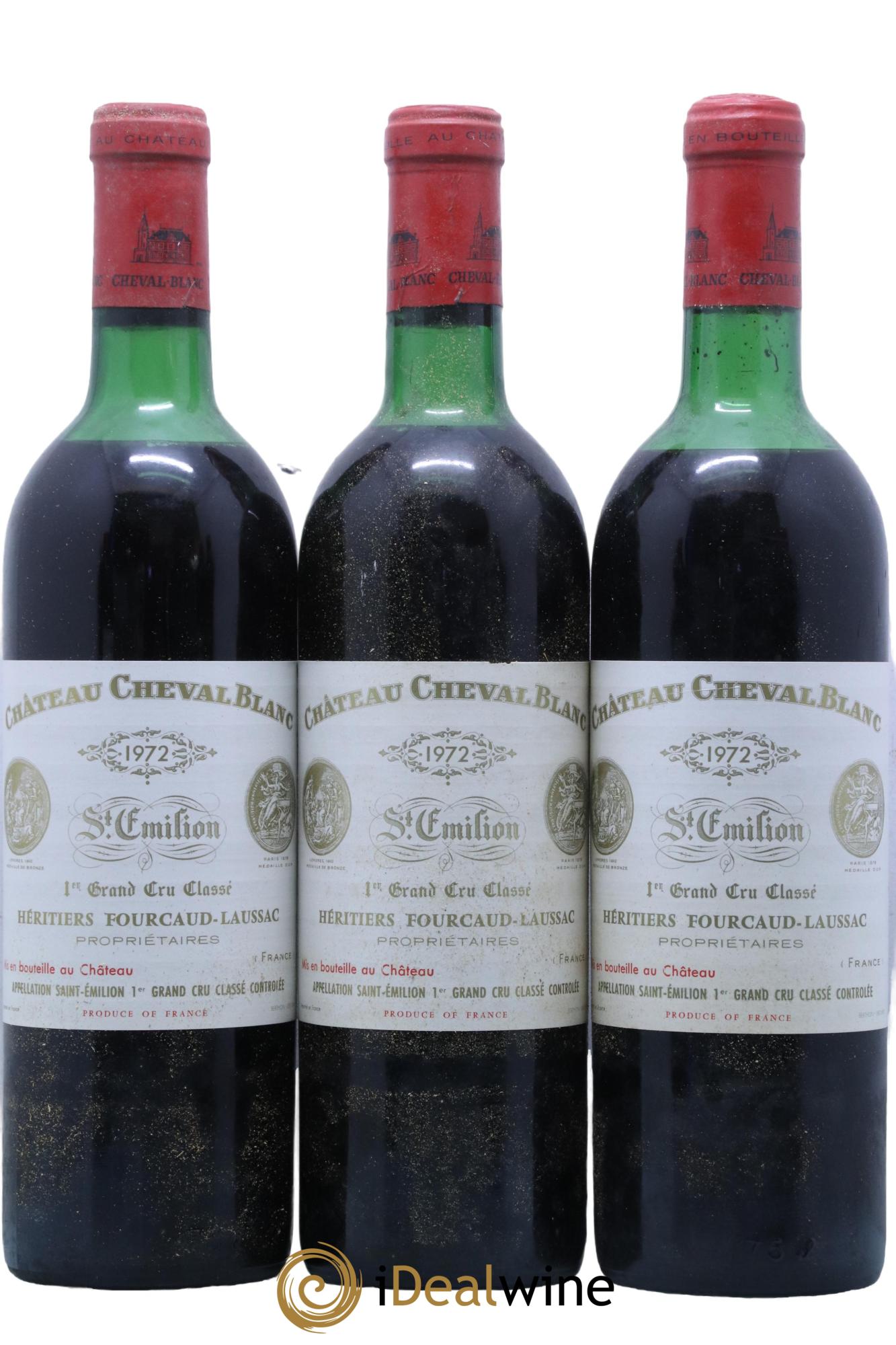 Château Cheval Blanc 1er Grand Cru Classé A 1972 - Lot de 3 bouteilles - 0