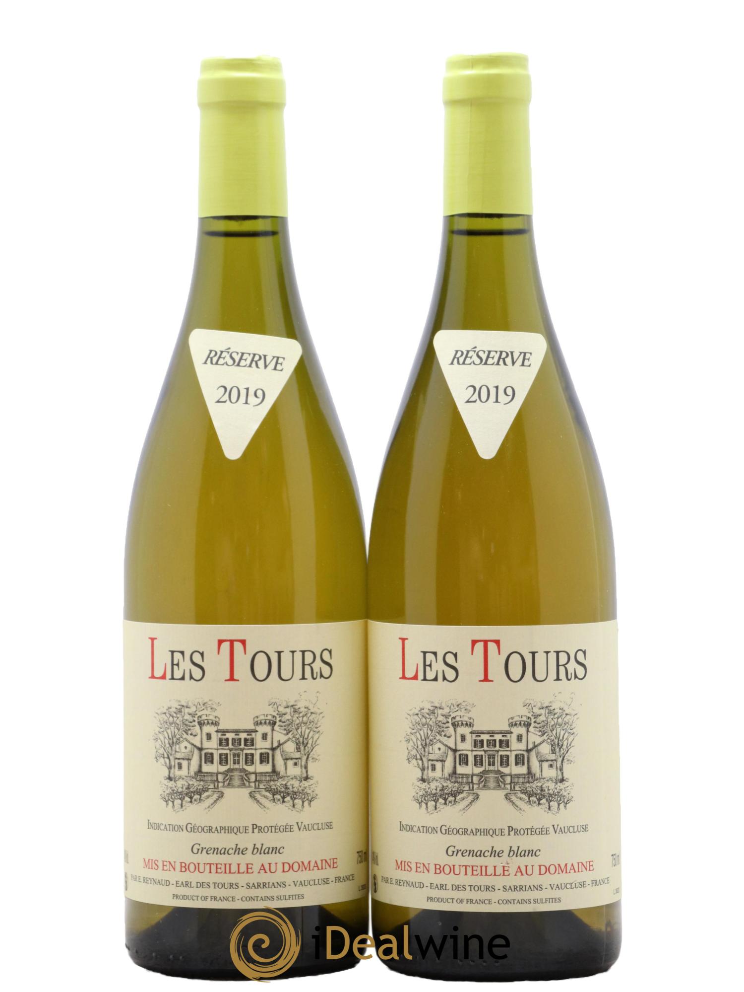 IGP Vaucluse (Vin de Pays de Vaucluse) Les Tours Grenache Blanc Emmanuel Reynaud 2019 - Lot of 2 bottles - 0