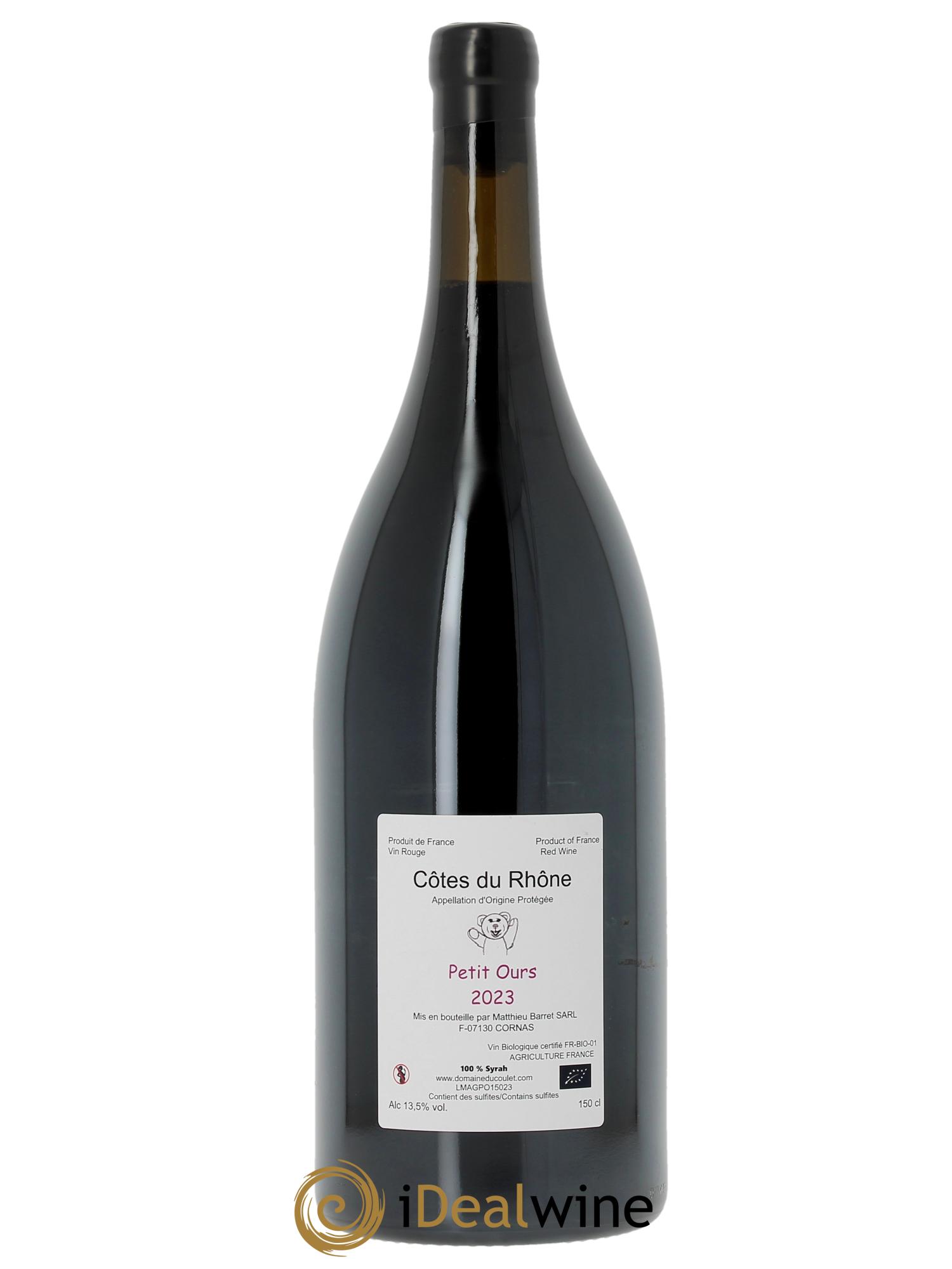 Côtes du Rhône Petit Ours Brun Coulet (Domaine du) - Matthieu Barret  2023 - Lot de 1 magnum - 1