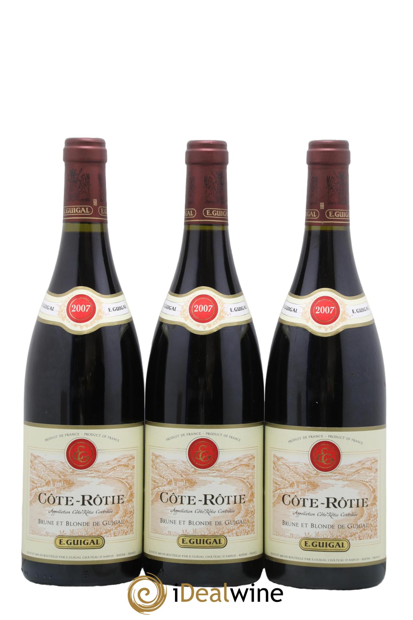 Côte-Rôtie Côtes Brune et Blonde Guigal 2007 - Lot of 3 bottles - 0