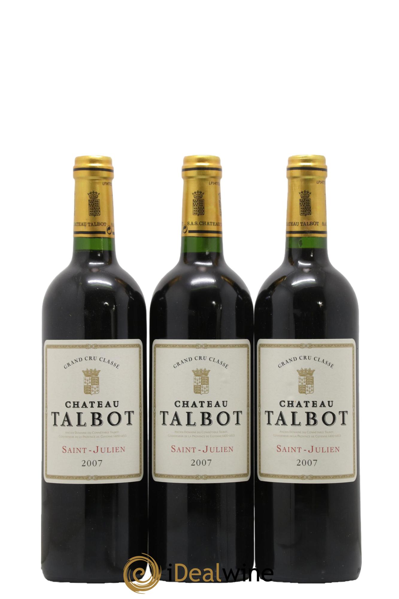 Château Talbot 4ème Grand Cru Classé 2007 - Posten von 6 Flaschen - 2