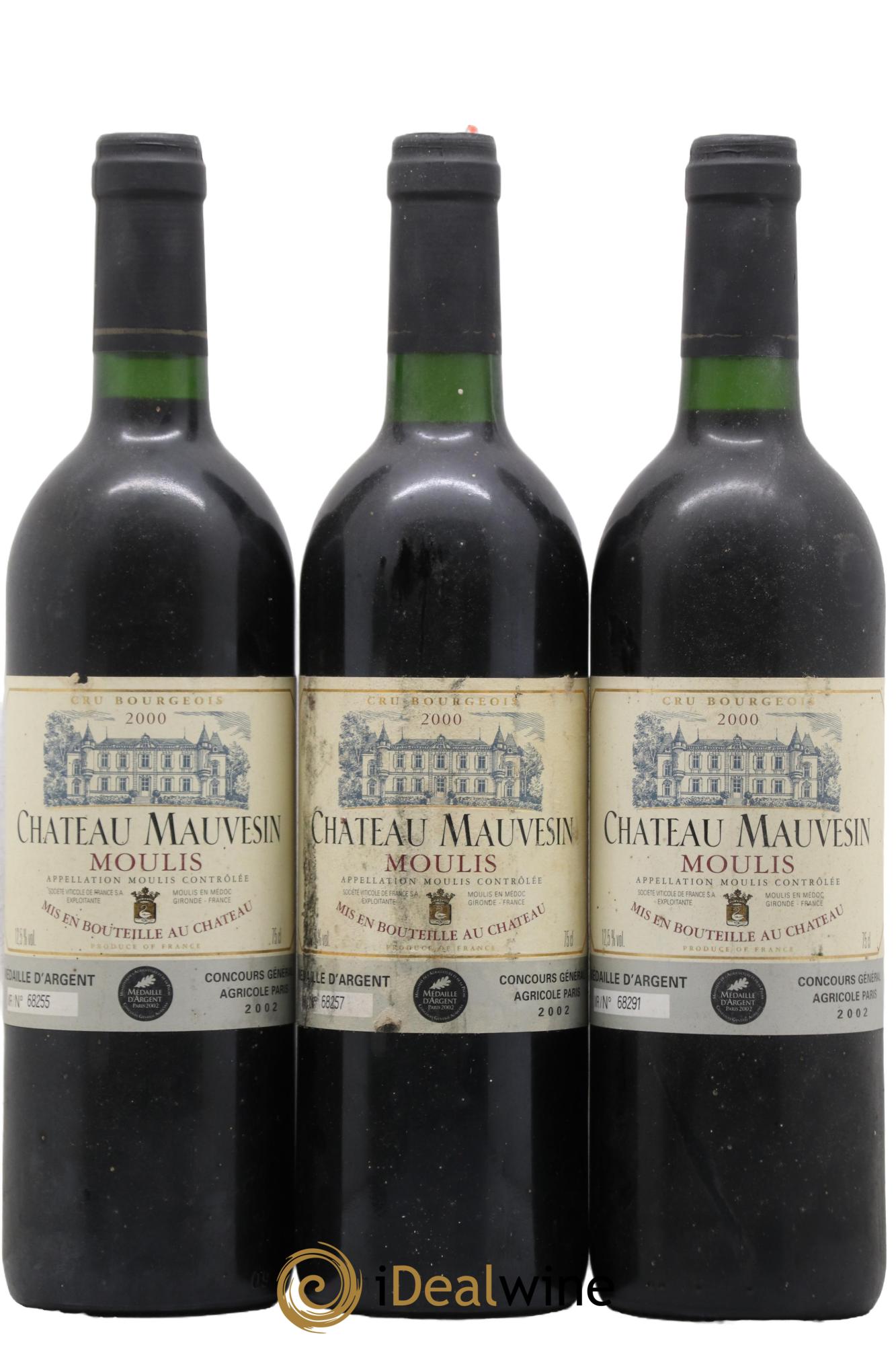 Château Mauvesin Cru Bourgeois 2000 - Posten von 3 Flaschen - 0