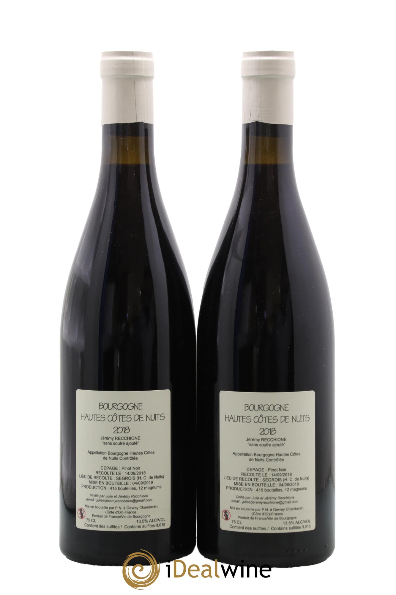 Hautes-Côtes de Nuits Domaine Jérémy Recchione 2018 - Posten von 2 Flaschen - 1