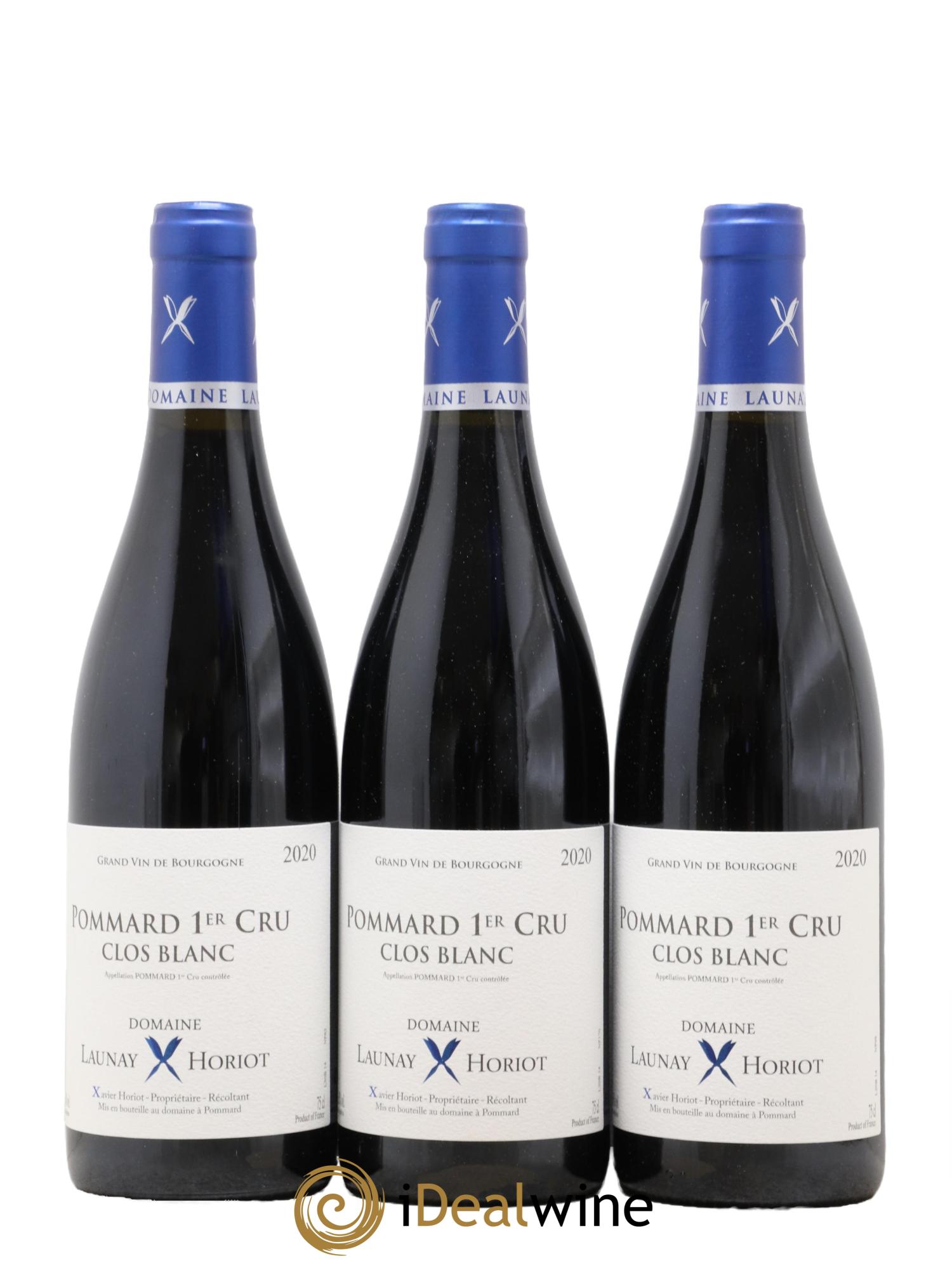 Pommard 1er Cru Clos Blanc Launay Horiot 2020 - Lot de 3 bouteilles - 0