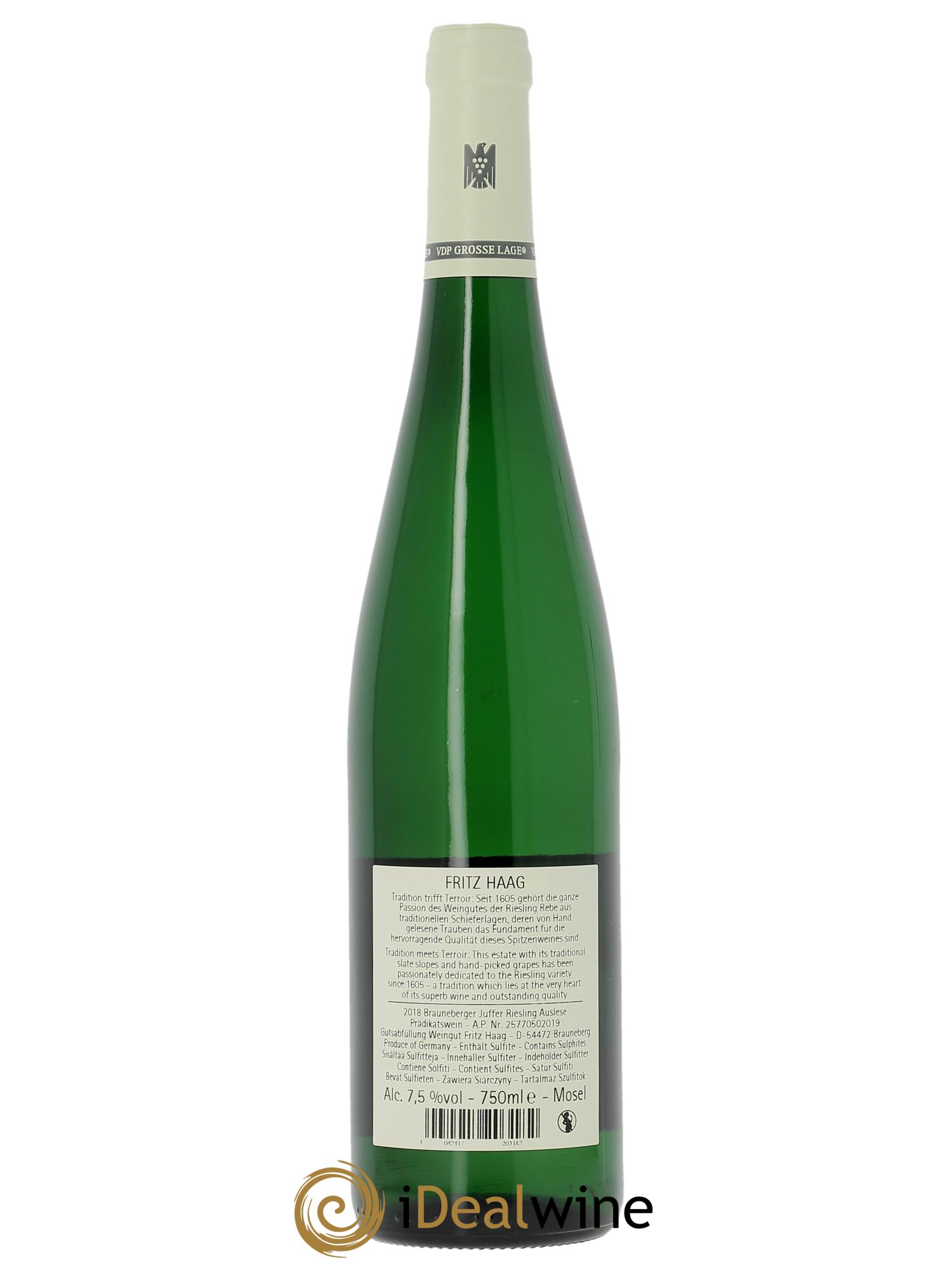 Riesling Fritz Haag Brauneberger Juffer Auslese  2018 - Lotto di 1 bottiglia - 1