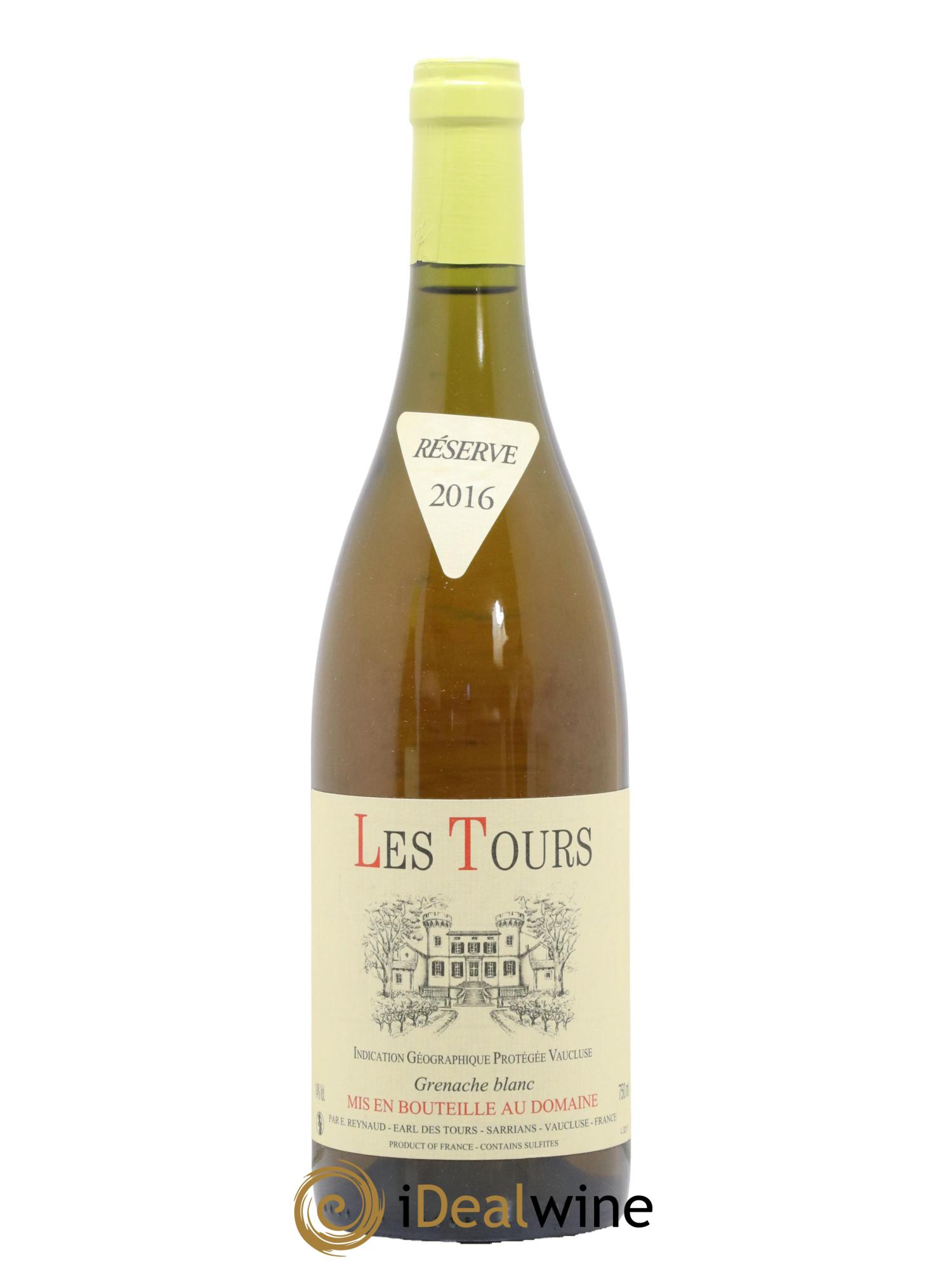 IGP Vaucluse (Vin de Pays de Vaucluse) Les Tours Grenache Blanc Emmanuel Reynaud 2016 - Lot de 1 bouteille - 0