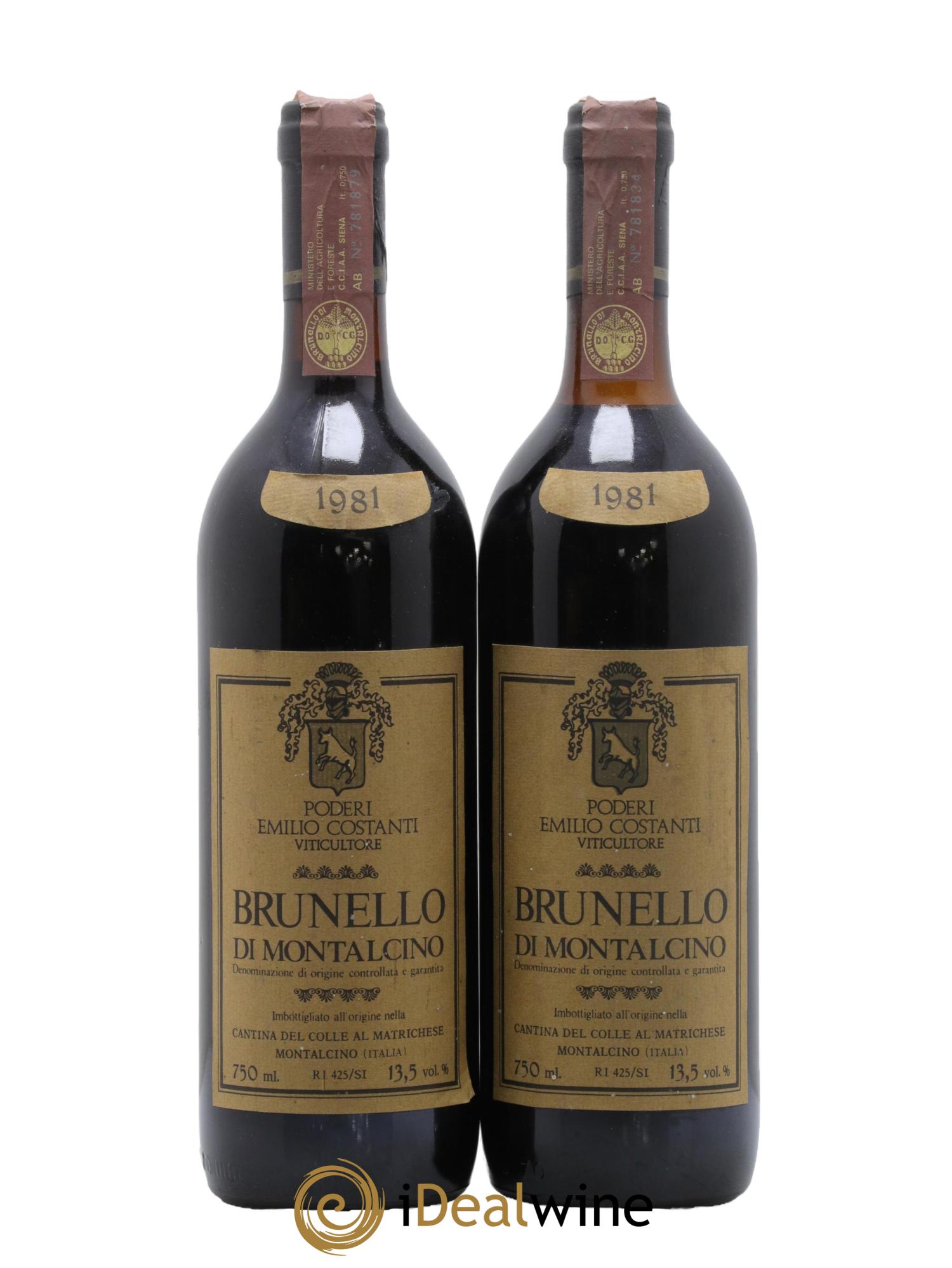 Brunello di Montalcino Conti Costanti DOCG 1981 - Lotto di 2 bottiglie - 0