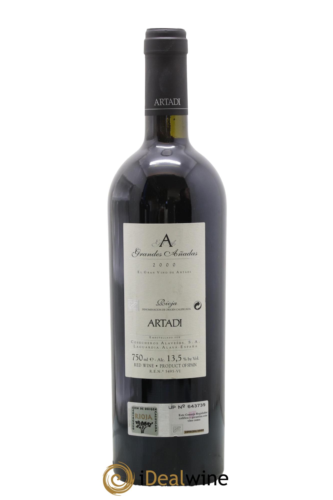 Rioja DOCA Grandes Anadas Domaine Artadi 2000 - Posten von 1 Flasche - 1