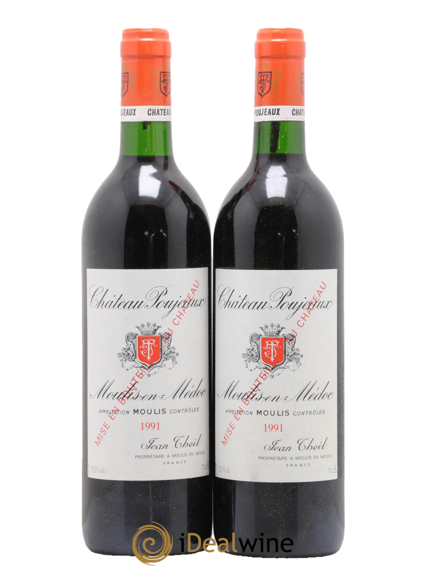 Château Poujeaux 1991 - Lotto di 2 bottiglie - 0