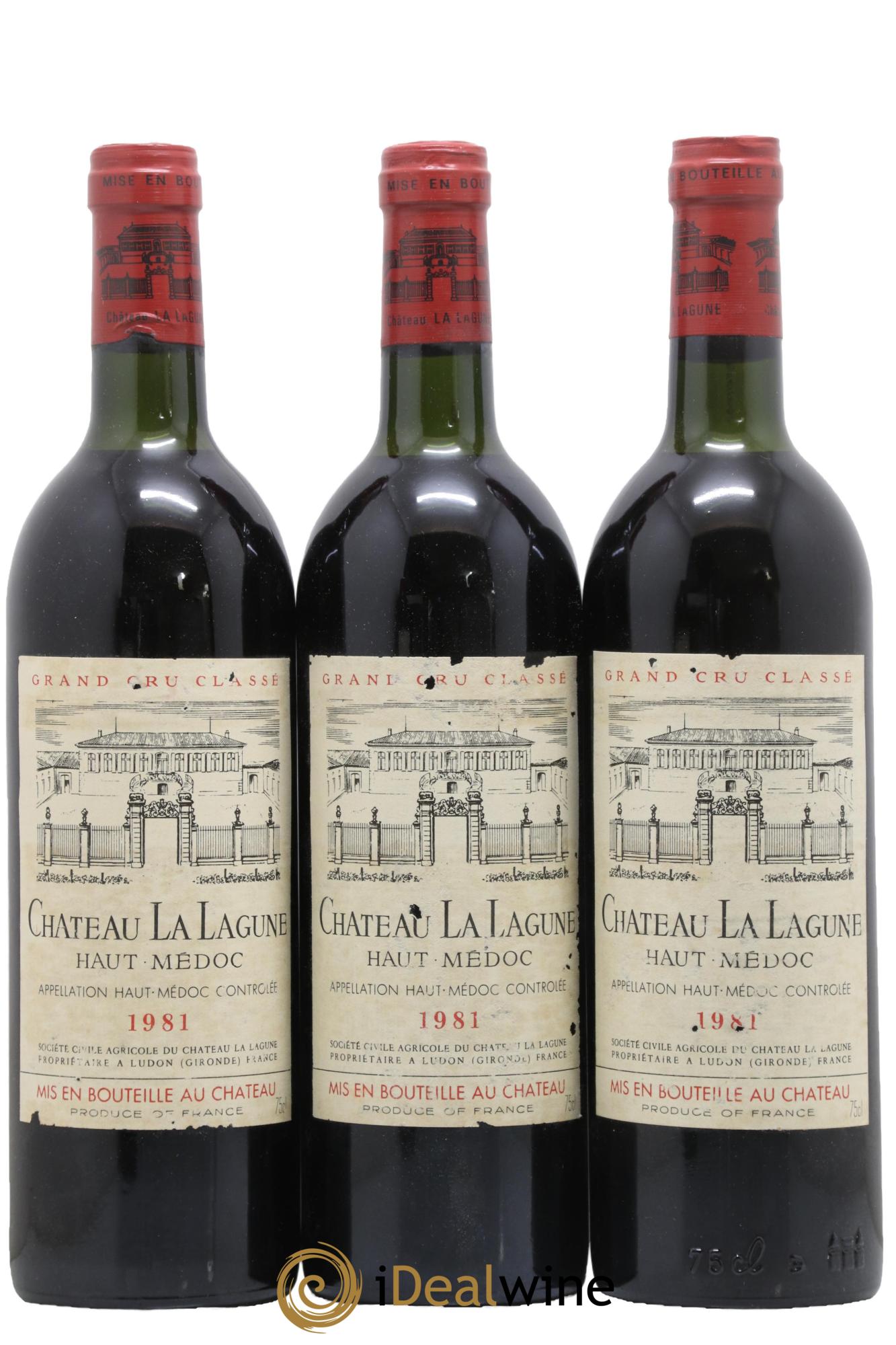 Château la Lagune 3ème Grand Cru Classé 1981 - Lot of 3 bottles - 0