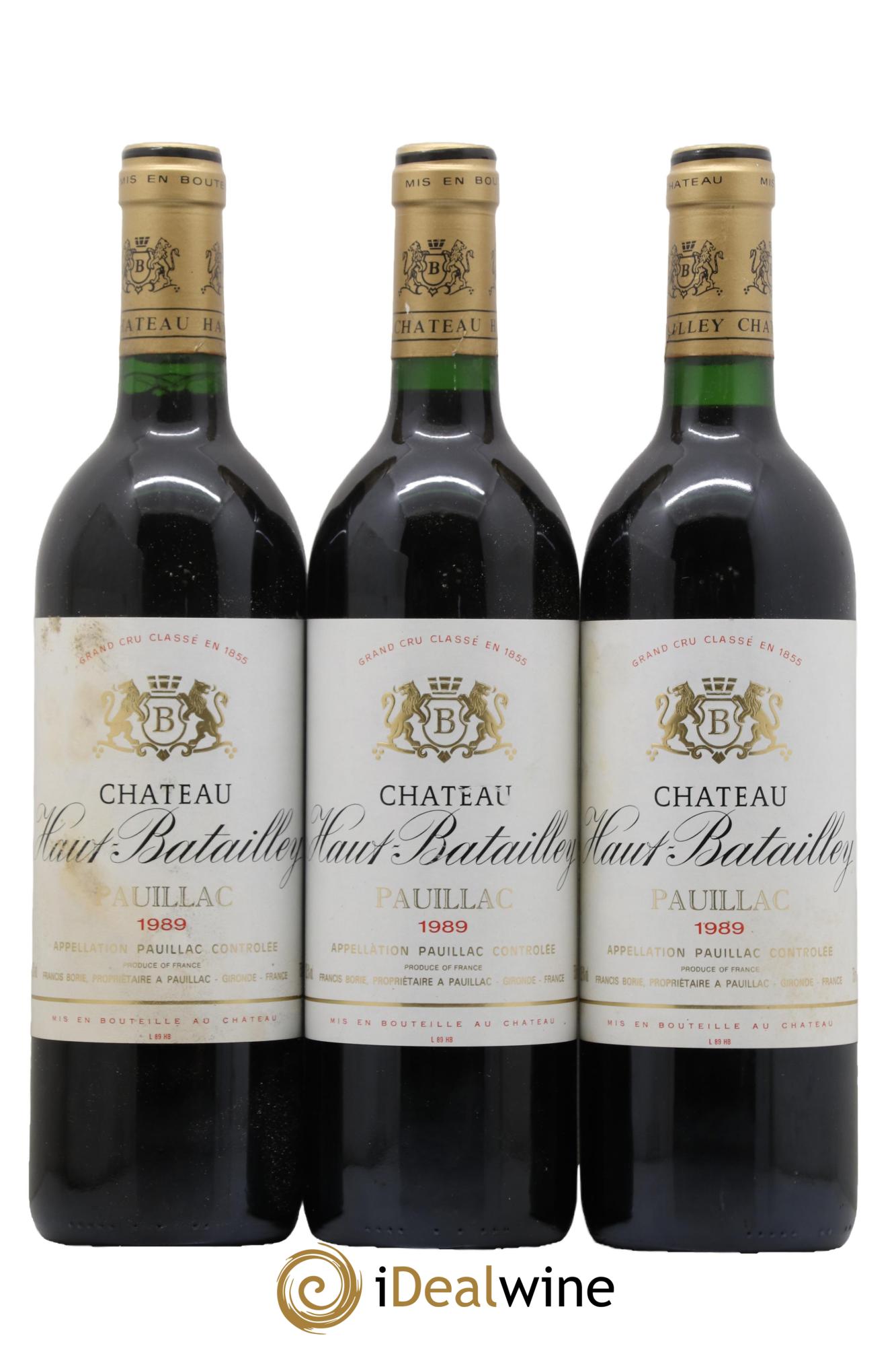 Château Haut Batailley 5ème Grand Cru Classé 1989 - Lot of 3 bottles - 0