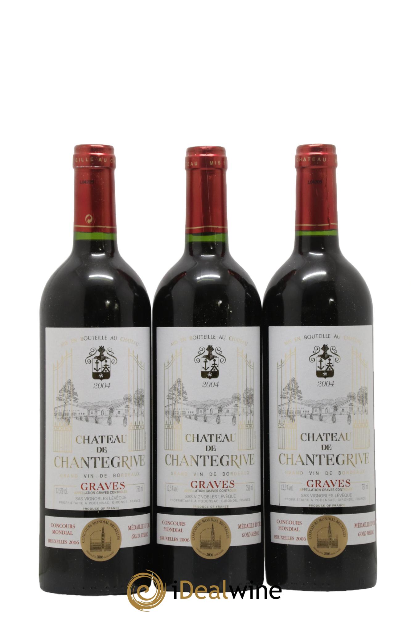 Château de Chantegrive 2004 - Lot of 12 bottles - 2