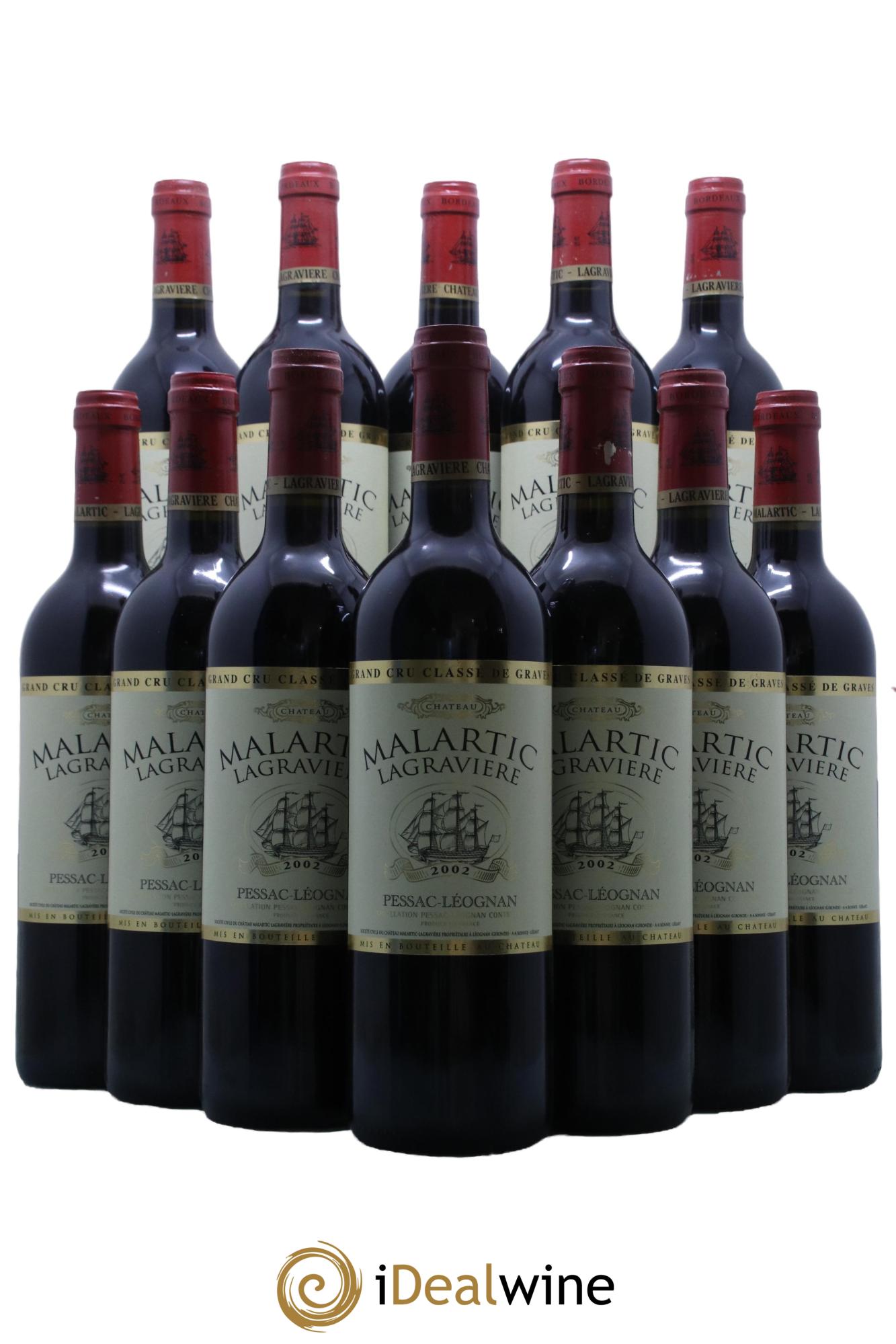 Château Malartic-Lagravière Cru Classé de Graves  2002 - Lotto di 12 bottiglie - 0