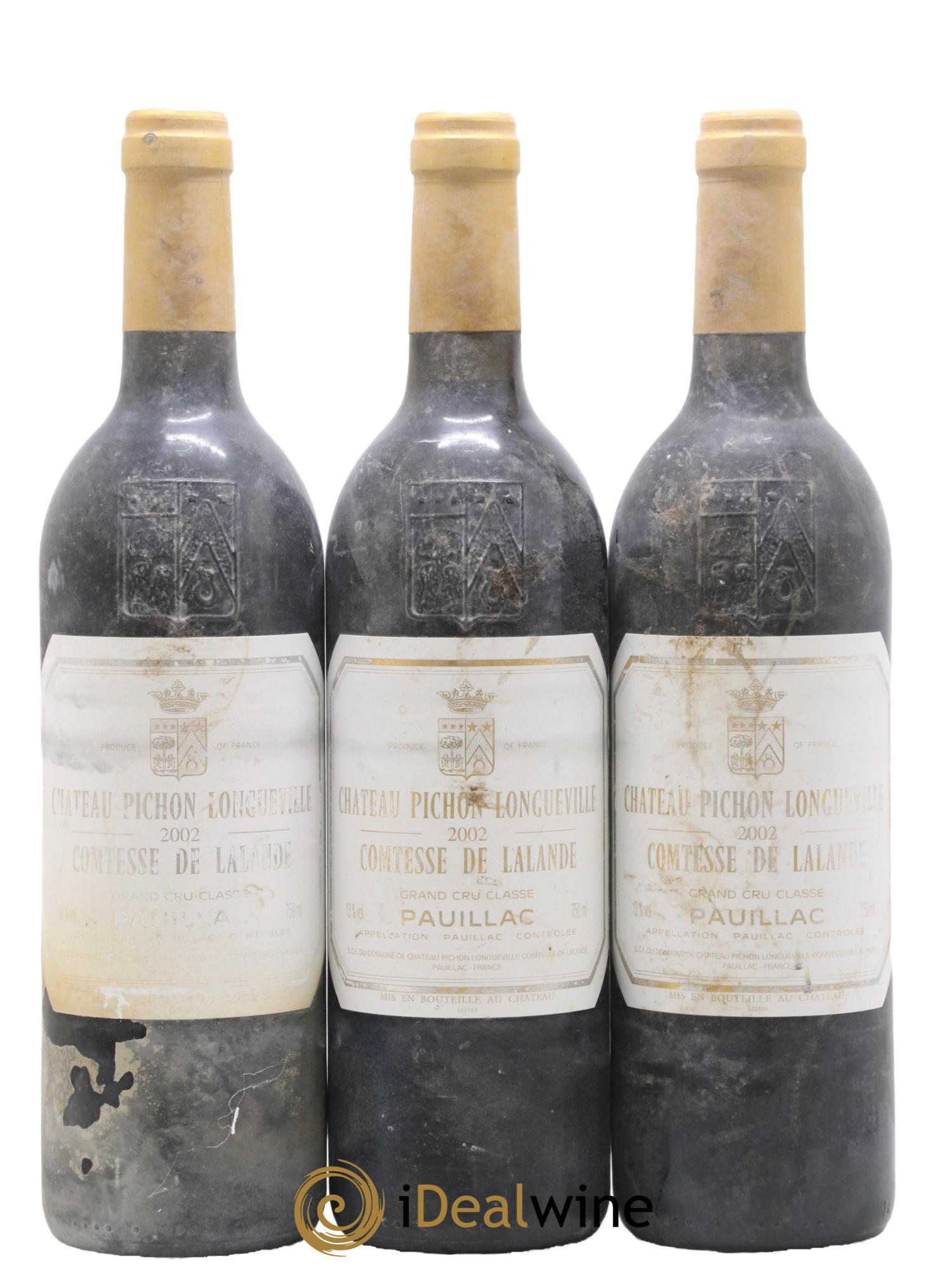 Château Pichon Longueville Comtesse de Lalande 2ème Grand Cru Classé 2002 - Lot de 3 bouteilles - 0