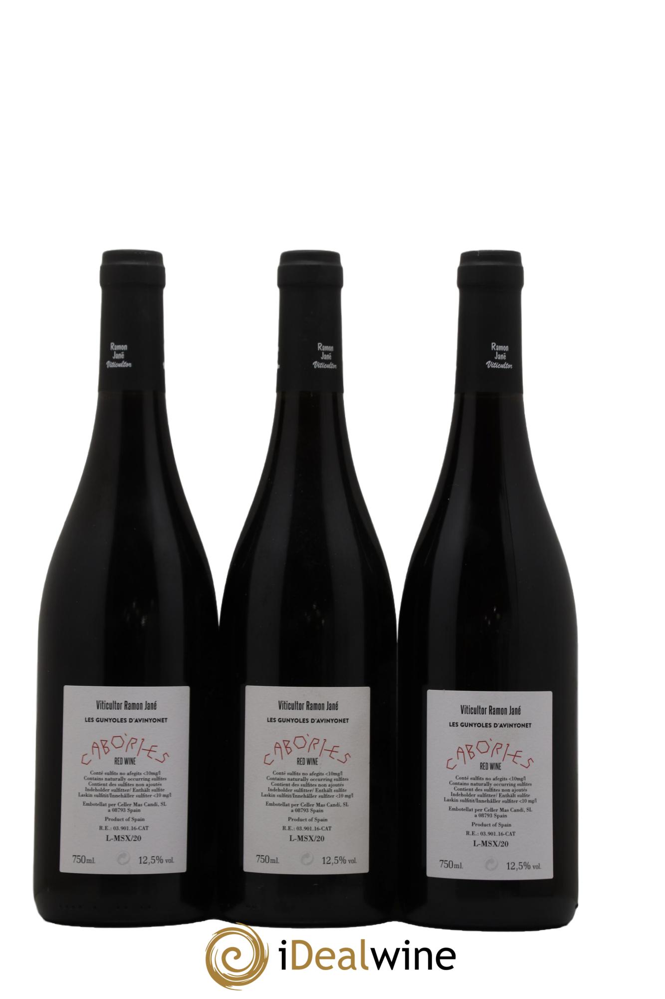 Espagne Penedes Cabories Mas Candi Cabories Les Gunyoles d'Avinyonet Jose Ramon et Merce Jane 2020 - Lot de 3 bouteilles - 1