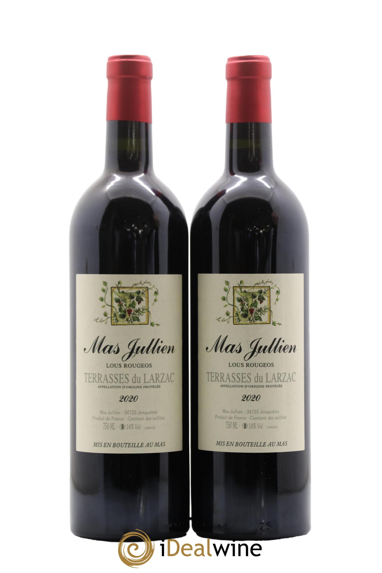 Terrasses du Larzac Mas Jullien Lous Rougeos Olivier Jullien 2020 - Lot de 2 bouteilles - 0