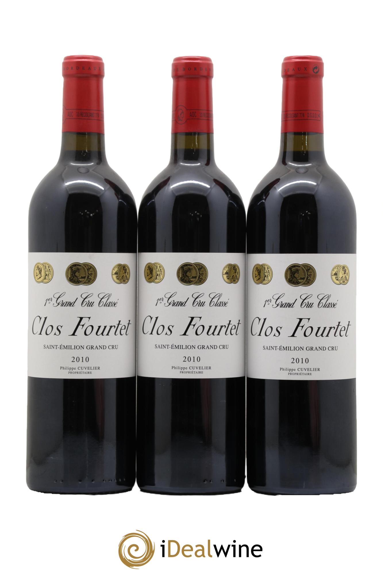 Clos Fourtet 1er Grand Cru Classé B 2010 - Lot of 3 bottles - 0