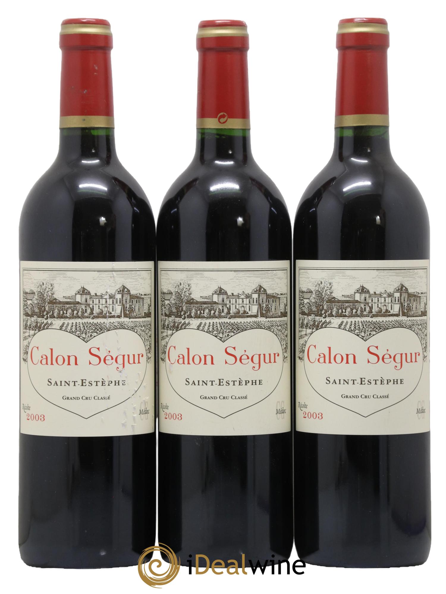 Château Calon Ségur 3ème Grand Cru Classé 2003 - Lot of 3 bottles - 0