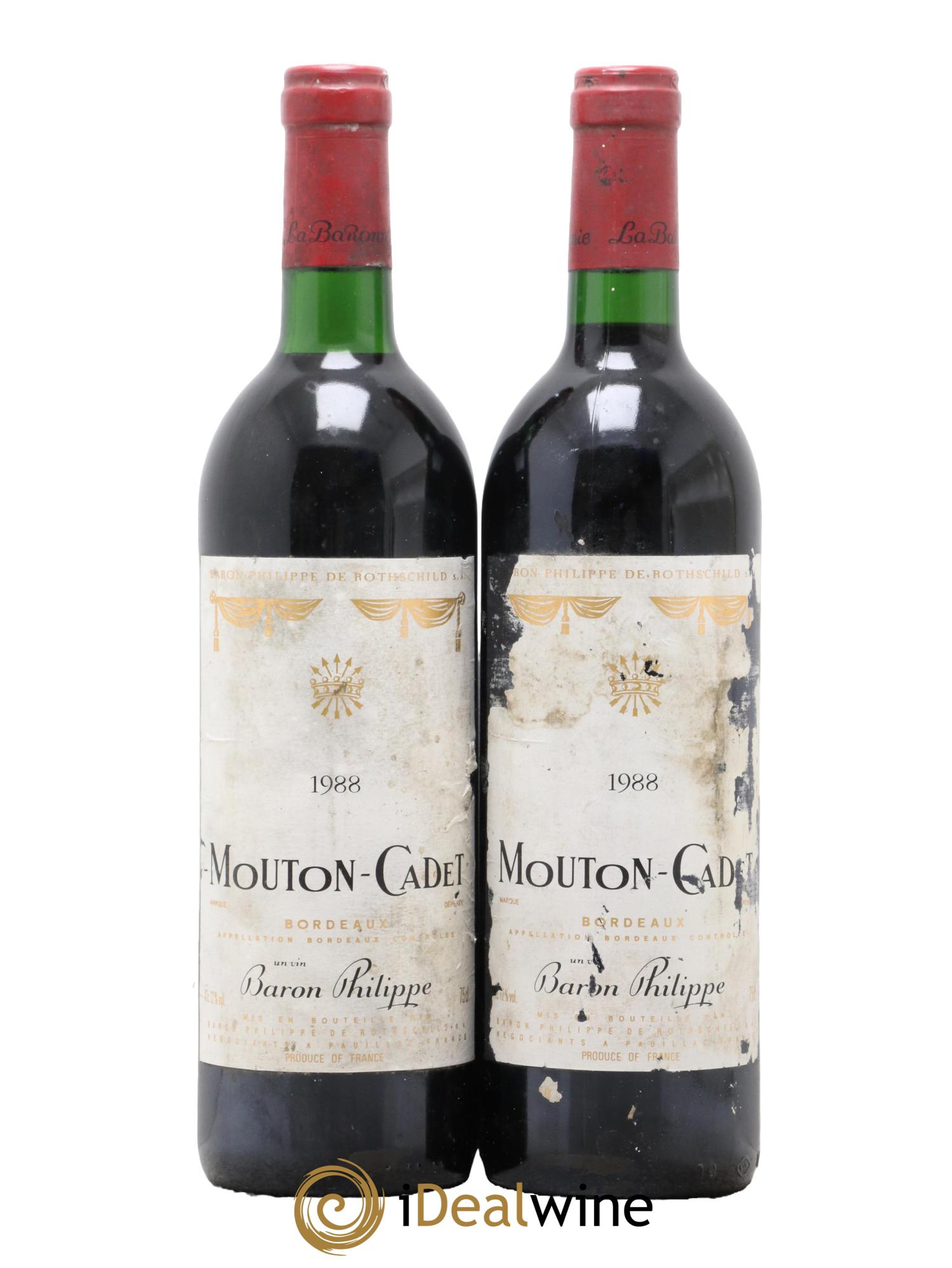 Château Mouton Cadet 1988 - Lot de 2 bouteilles - 0