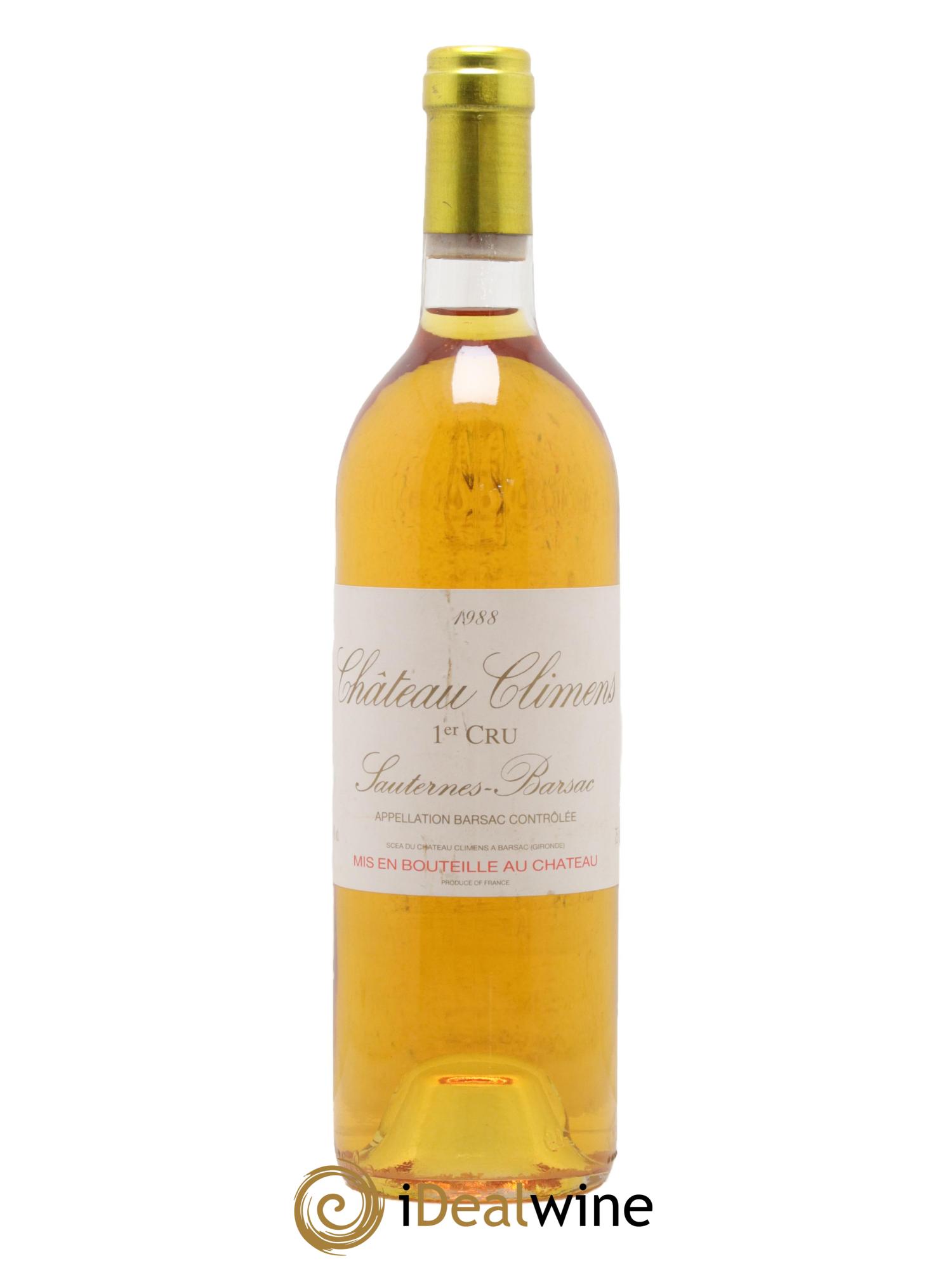 Château Climens 1er Grand Cru Classé 1988 - Lot de 1 bouteille - 0