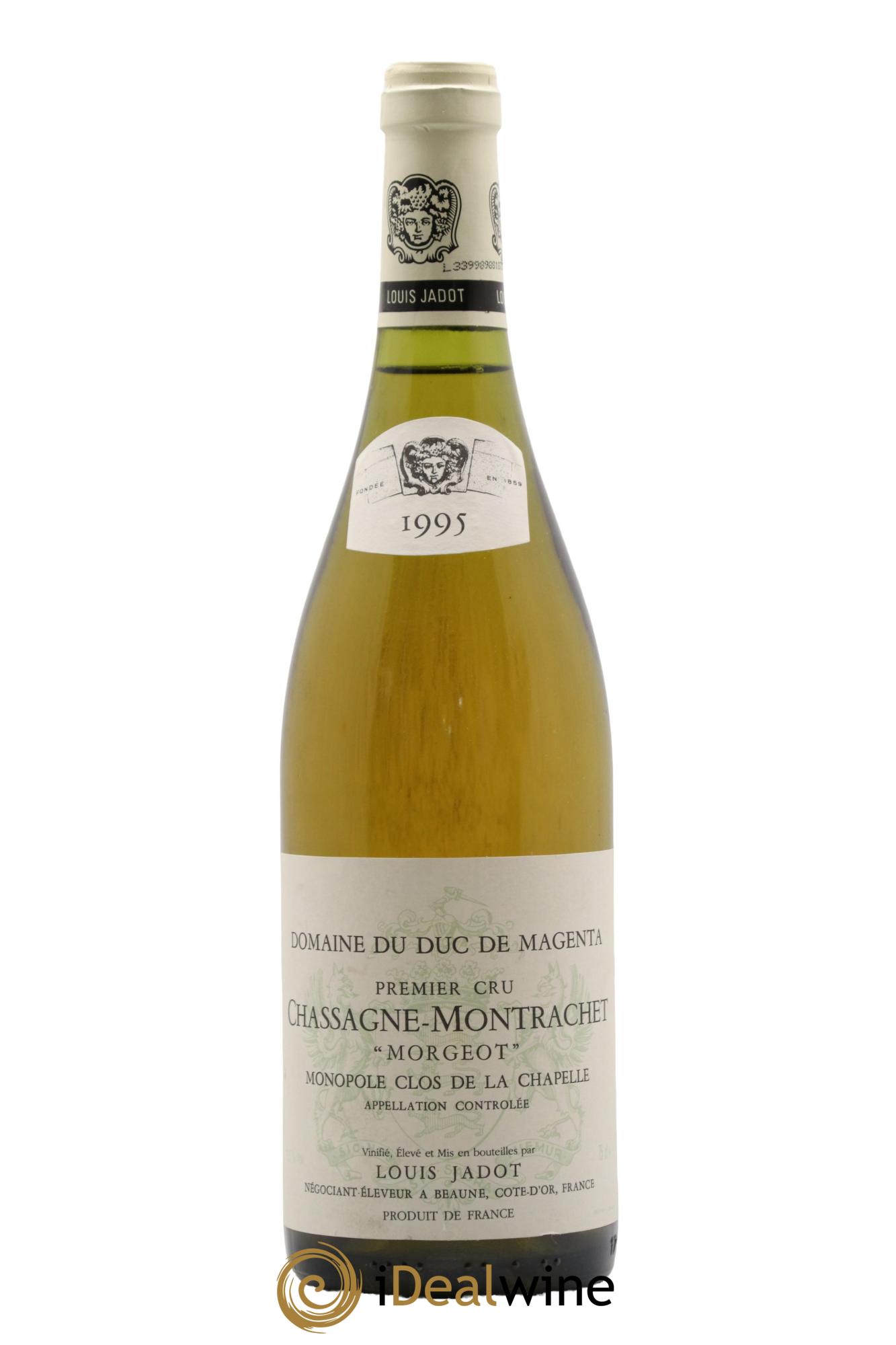 Chassagne-Montrachet 1er Cru Morgeot Clos de la Chapelle Domaine du Duc de Magenta - Louis Jadot 1995 - Lot de 1 bouteille - 0