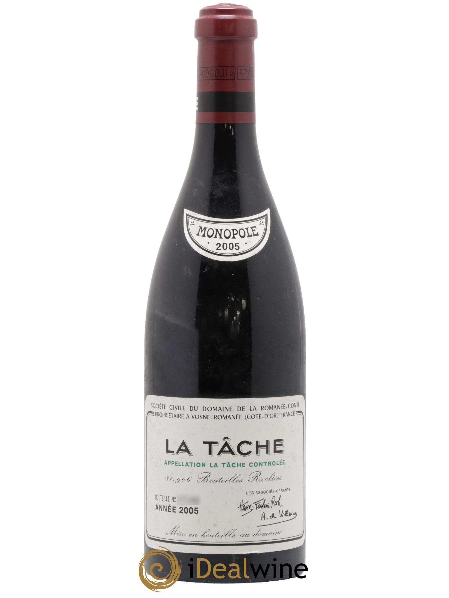 La Tâche Grand Cru Domaine de la Romanée-Conti 2005 - Lotto di 1 bottiglia - 0