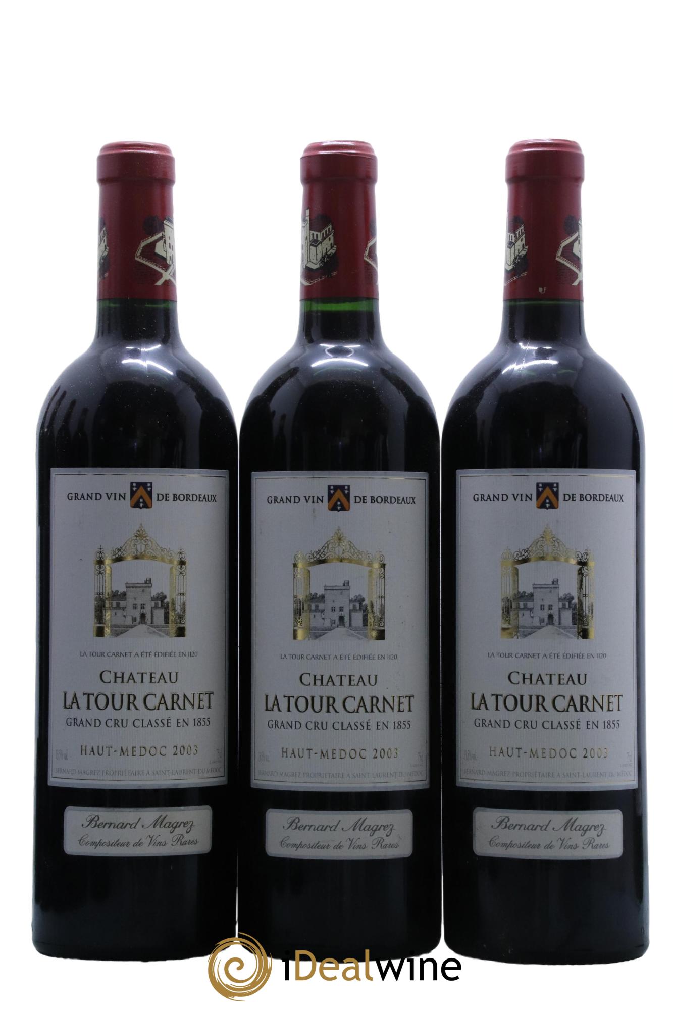 Château la Tour Carnet 4ème Grand Cru Classé  2003 - Lot de 12 bouteilles - 2