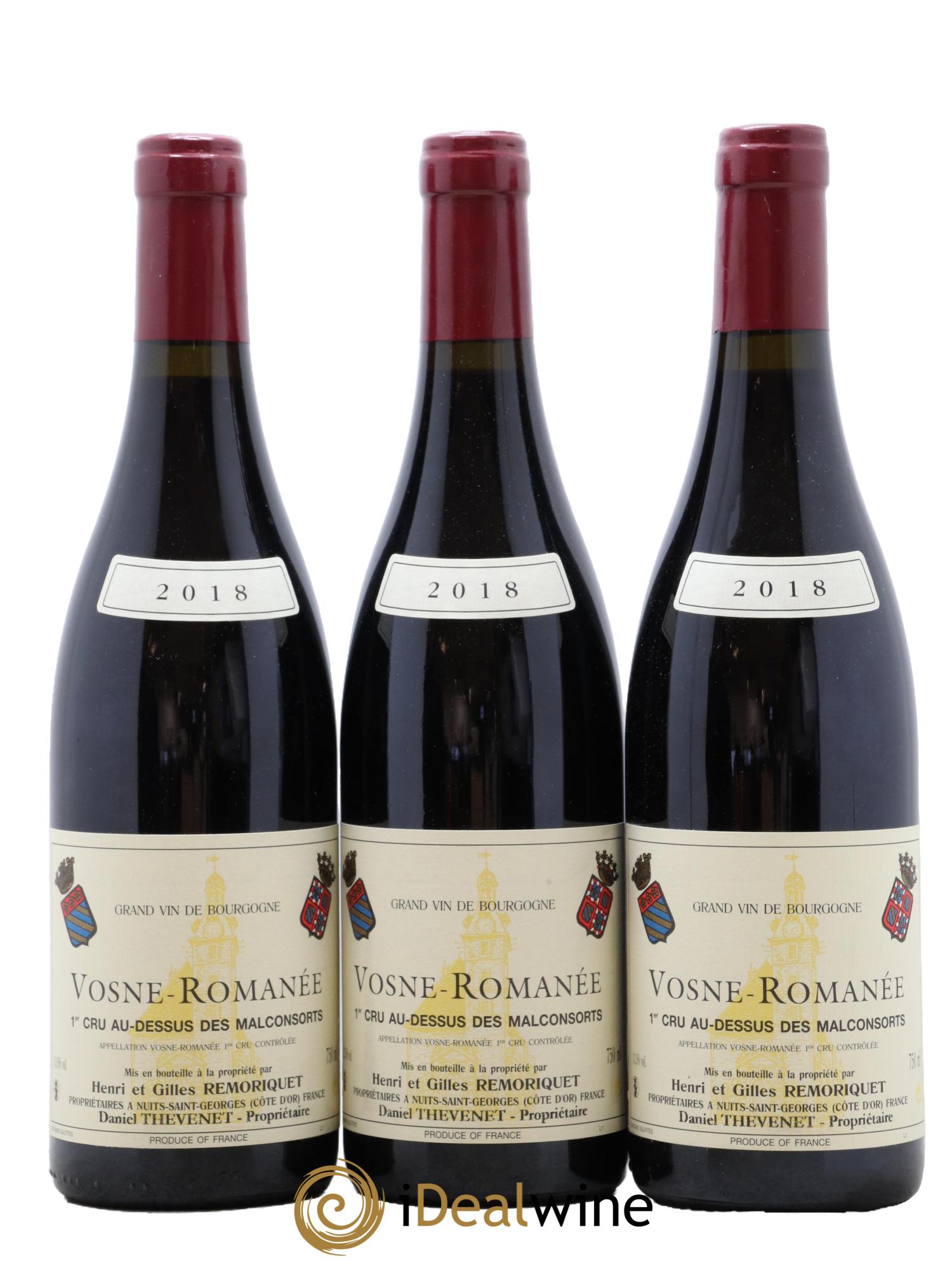 Vosne-Romanée 1er Cru Au Dessus des Malconsorts Gilles Remoriquet 2018 - Posten von 3 Flaschen - 0