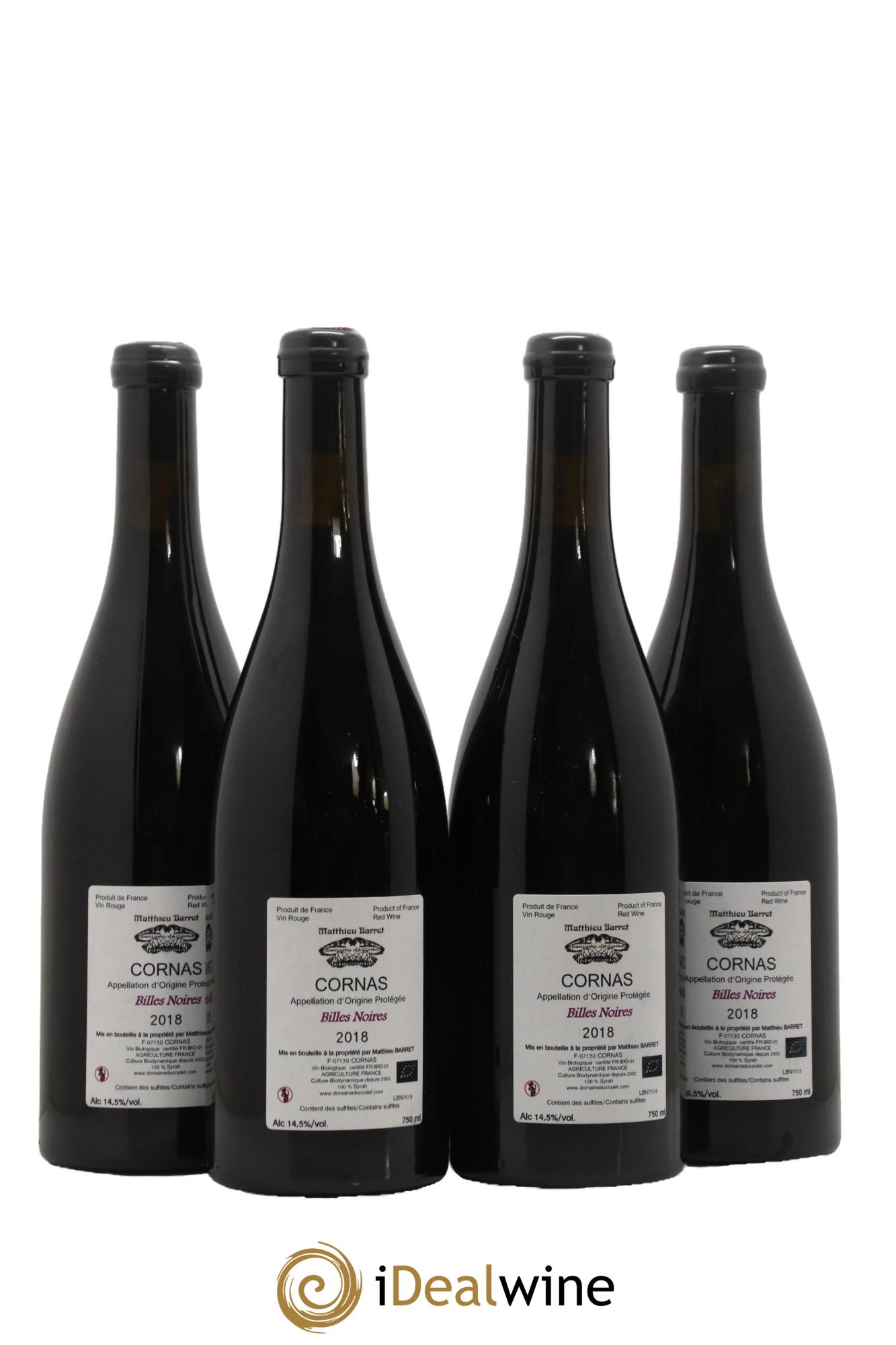 Cornas Billes Noires Coulet (Domaine du) - Matthieu Barret 2018 - Lot of 4 bottles - 1