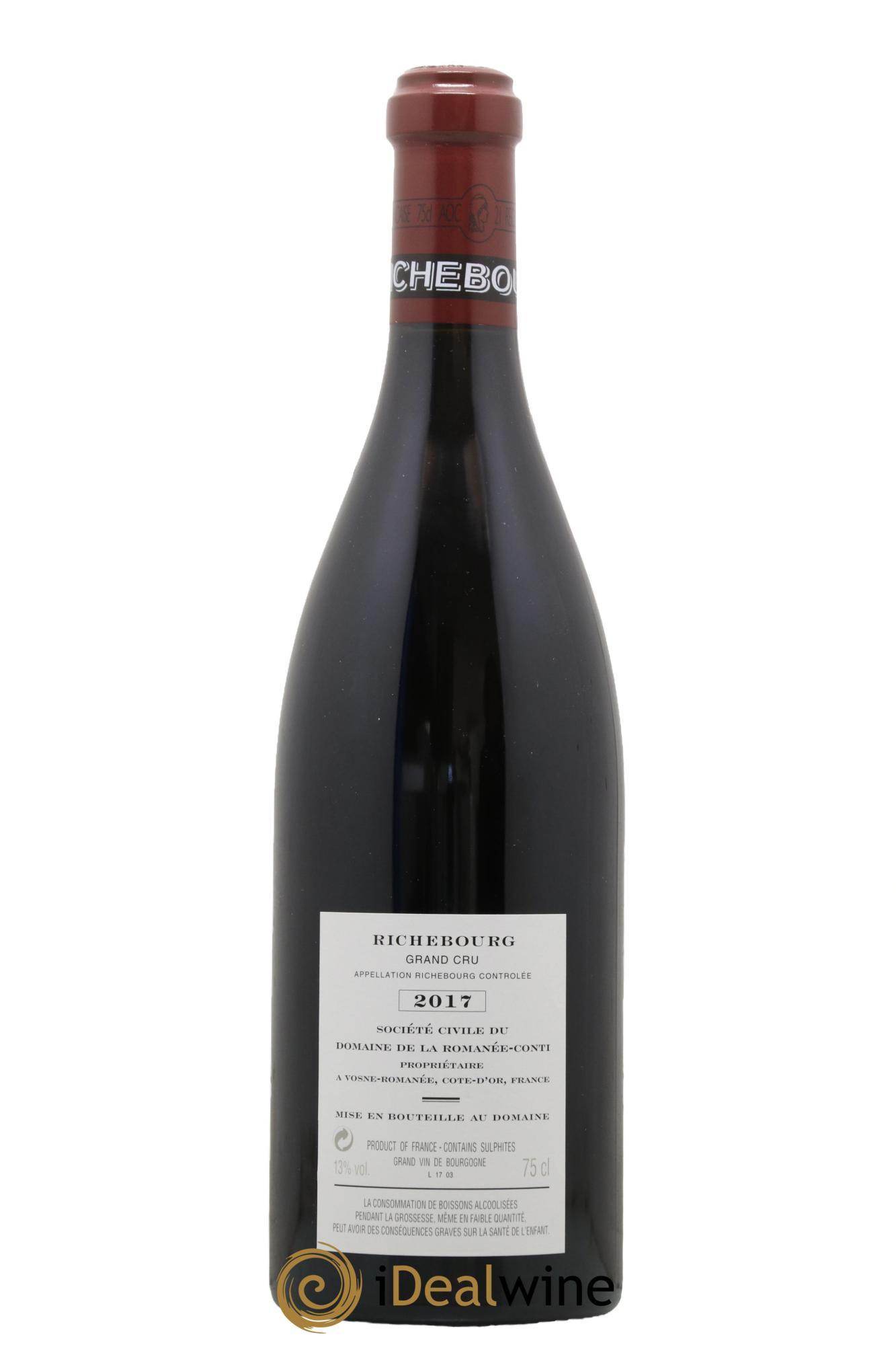 Richebourg Grand Cru Domaine de la Romanée-Conti 2017 - Lot de 1 bouteille - 1