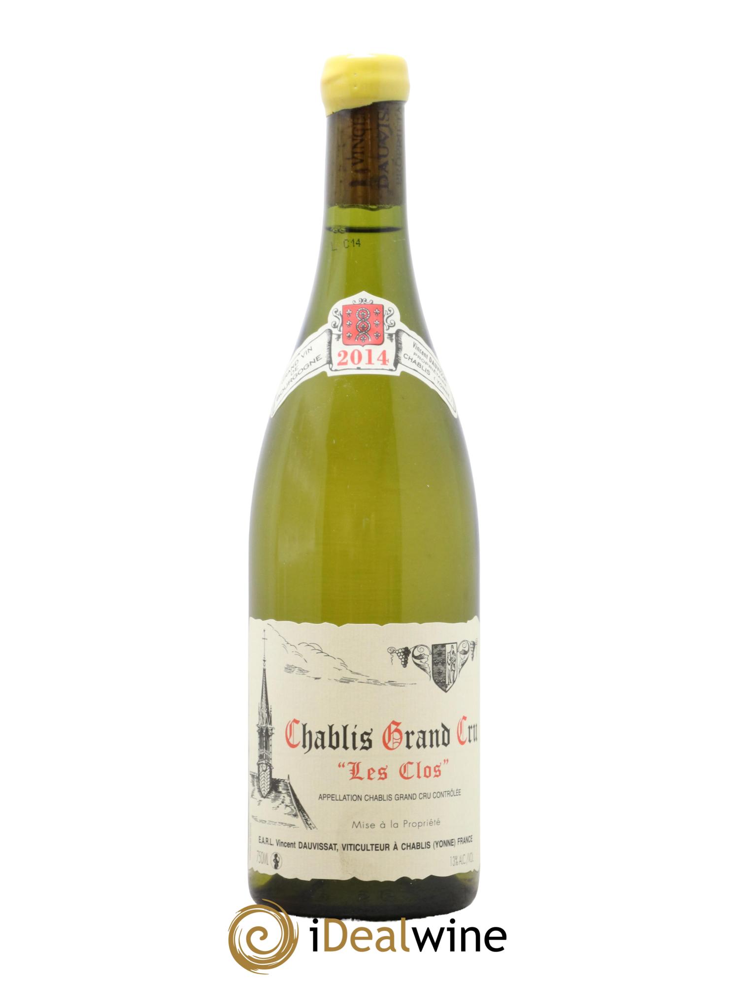 Chablis Grand Cru Les Clos Vincent Dauvissat (Domaine) 2014 - Lot de 1 bouteille - 0