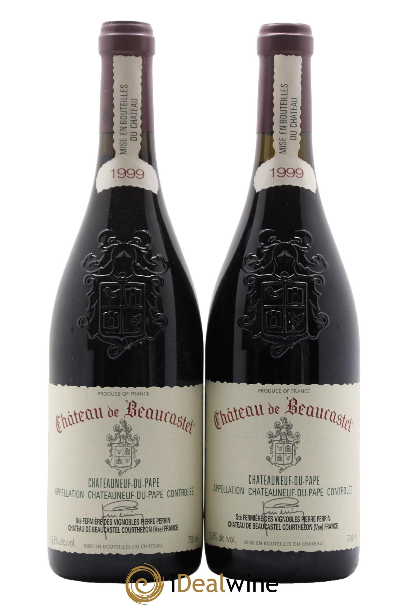 Châteauneuf-du-Pape Château de Beaucastel Famille Perrin 1999 - Lot de 2 bouteilles - 0