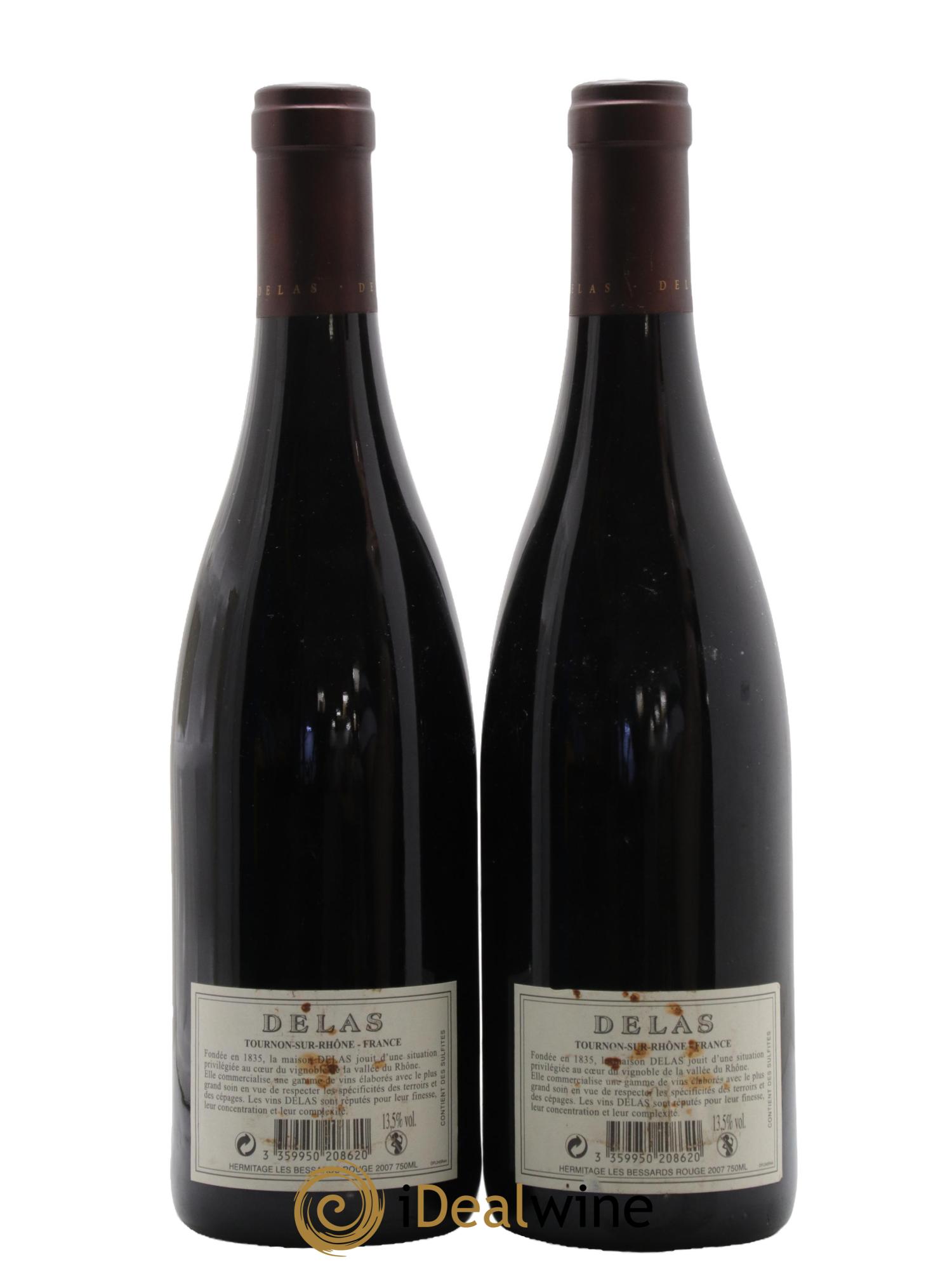 Hermitage Les Bessards Delas Frères 2007 - Lotto di 2 bottiglie - 1