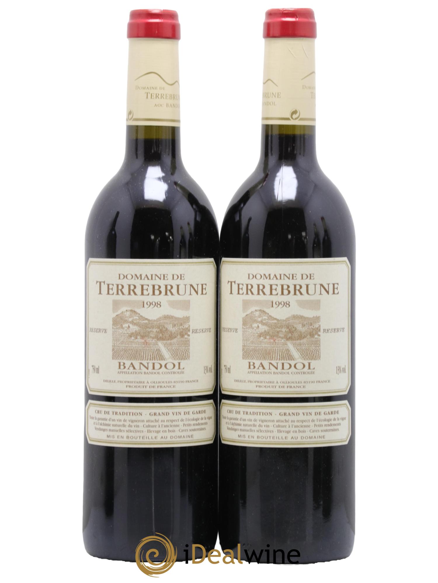 Bandol Terrebrune (Domaine de) 1998 - Posten von 2 Flaschen - 0