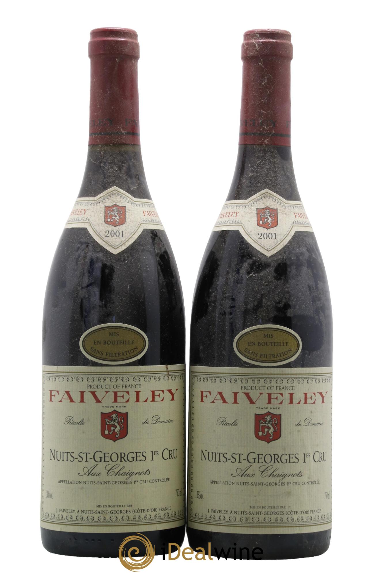 Nuits Saint-Georges 1er Cru Aux Chaignots Faiveley 2001 - Lot of 2 bottles - 0