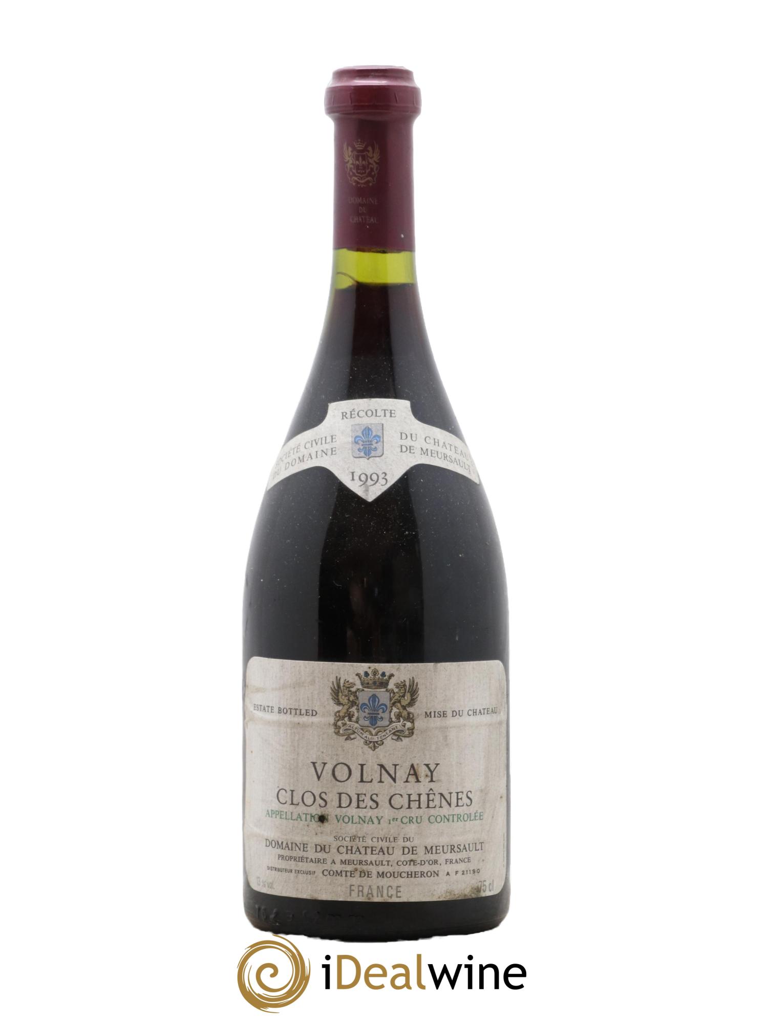 Volnay 1er Cru Clos des Chênes Château de Meursault 1993 - Lot de 1 bouteille - 0