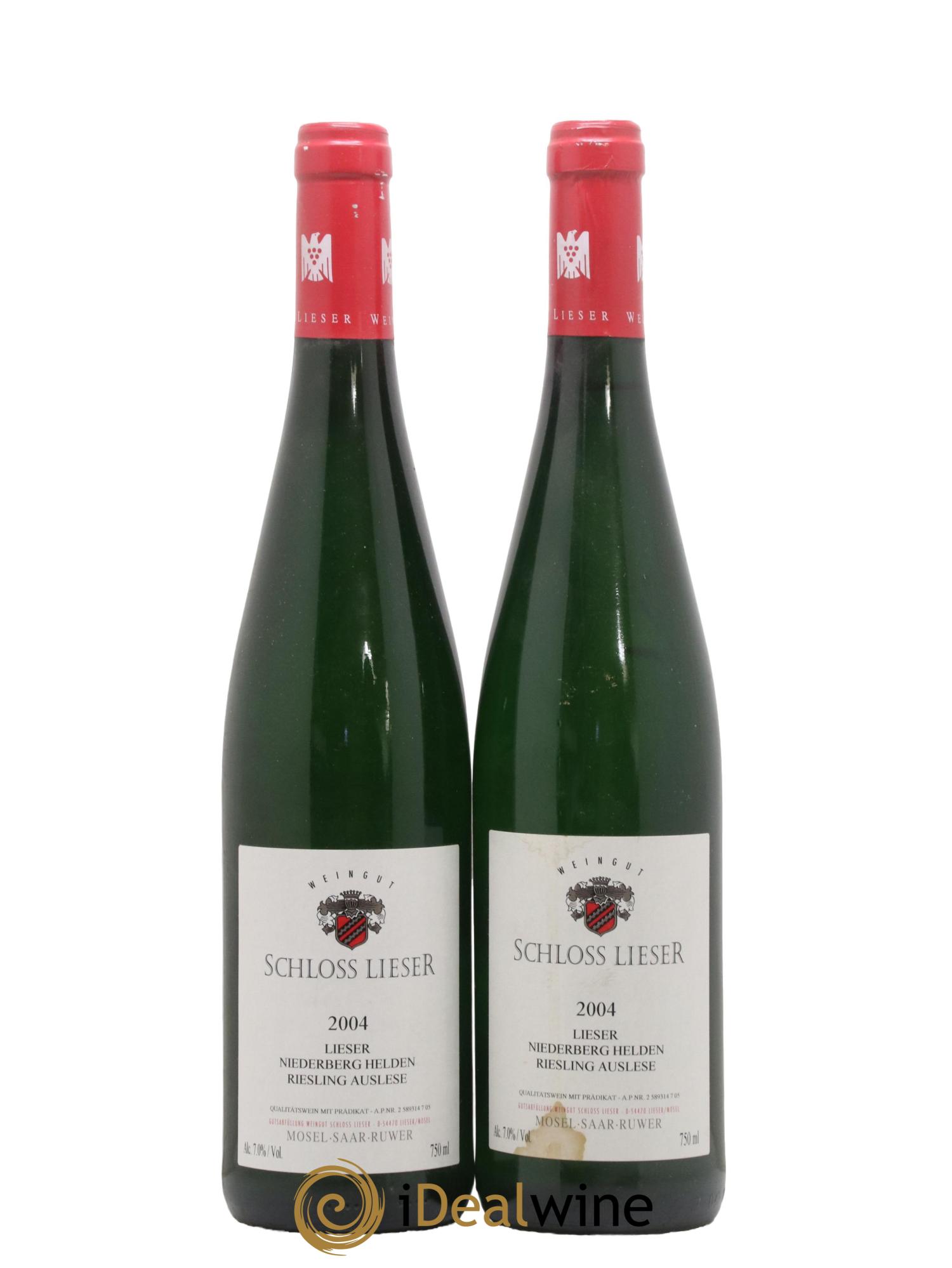 Allemagne Mosel-Saar Niederberg Helden Riesling Auslese Schloss Lieser 2004 - Lotto di 2 bottiglie - 0