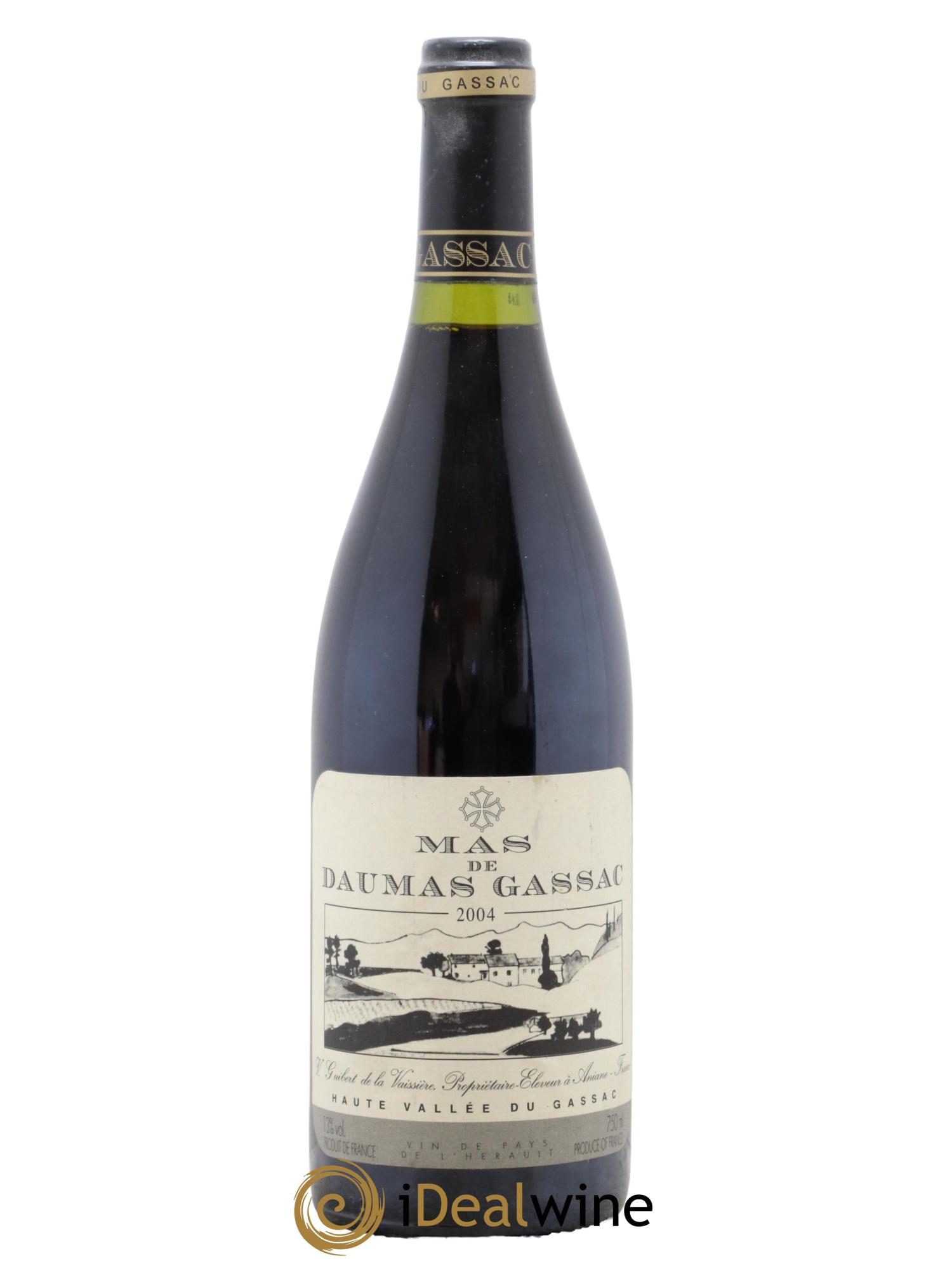 IGP St Guilhem-le-Désert - Cité d'Aniane Mas Daumas Gassac Famille Guibert de La Vaissière  2004 - Lot de 1 bouteille - 0