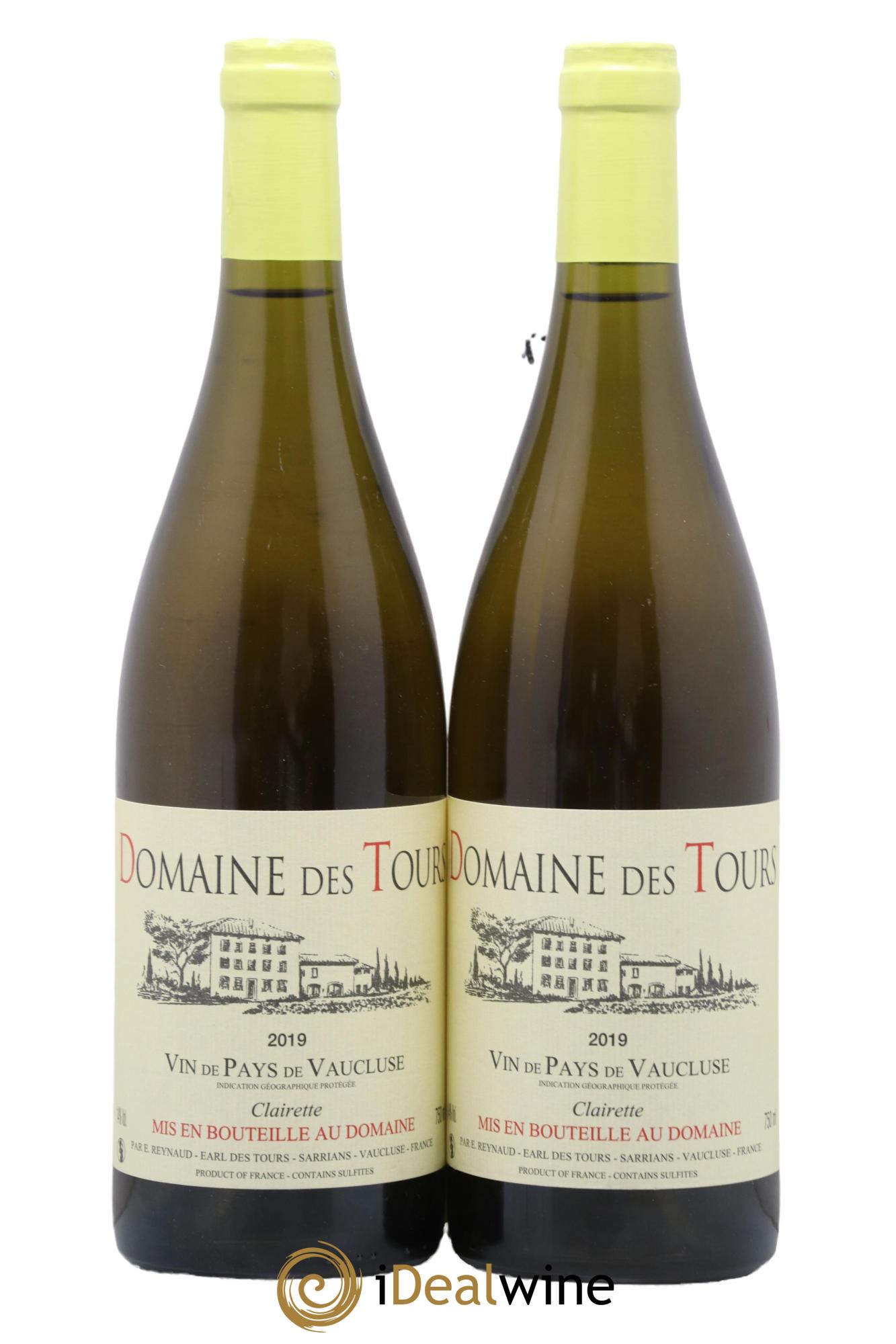 IGP Vaucluse (Vin de Pays de Vaucluse) Domaine des Tours Clairette Emmanuel Reynaud 2019 - Lot of 2 bottles - 0